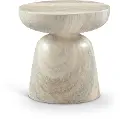 Avellino Natural Travertine and Concrete Indoor/Outdoor End Table