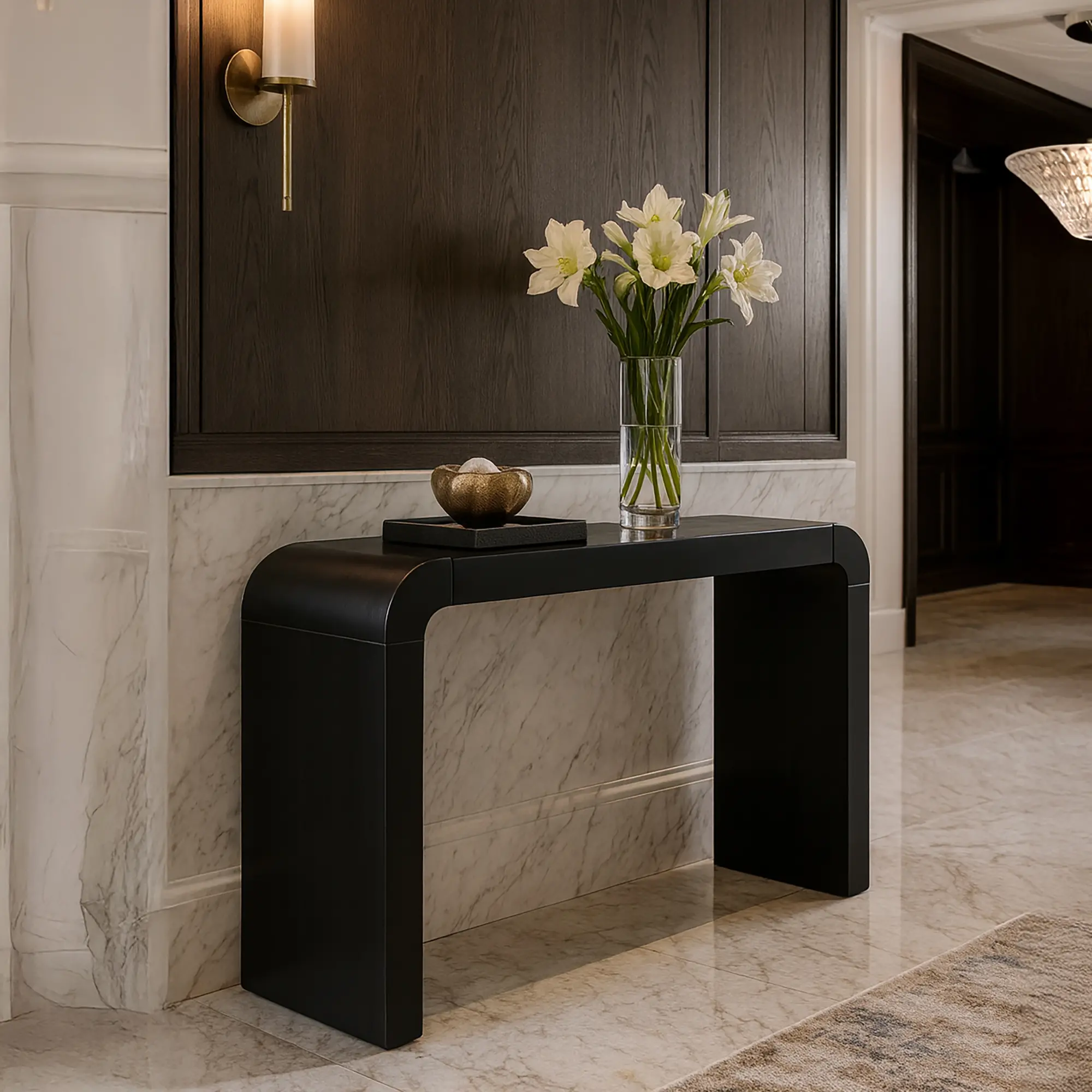 Toulon Black Oak Console Table-2