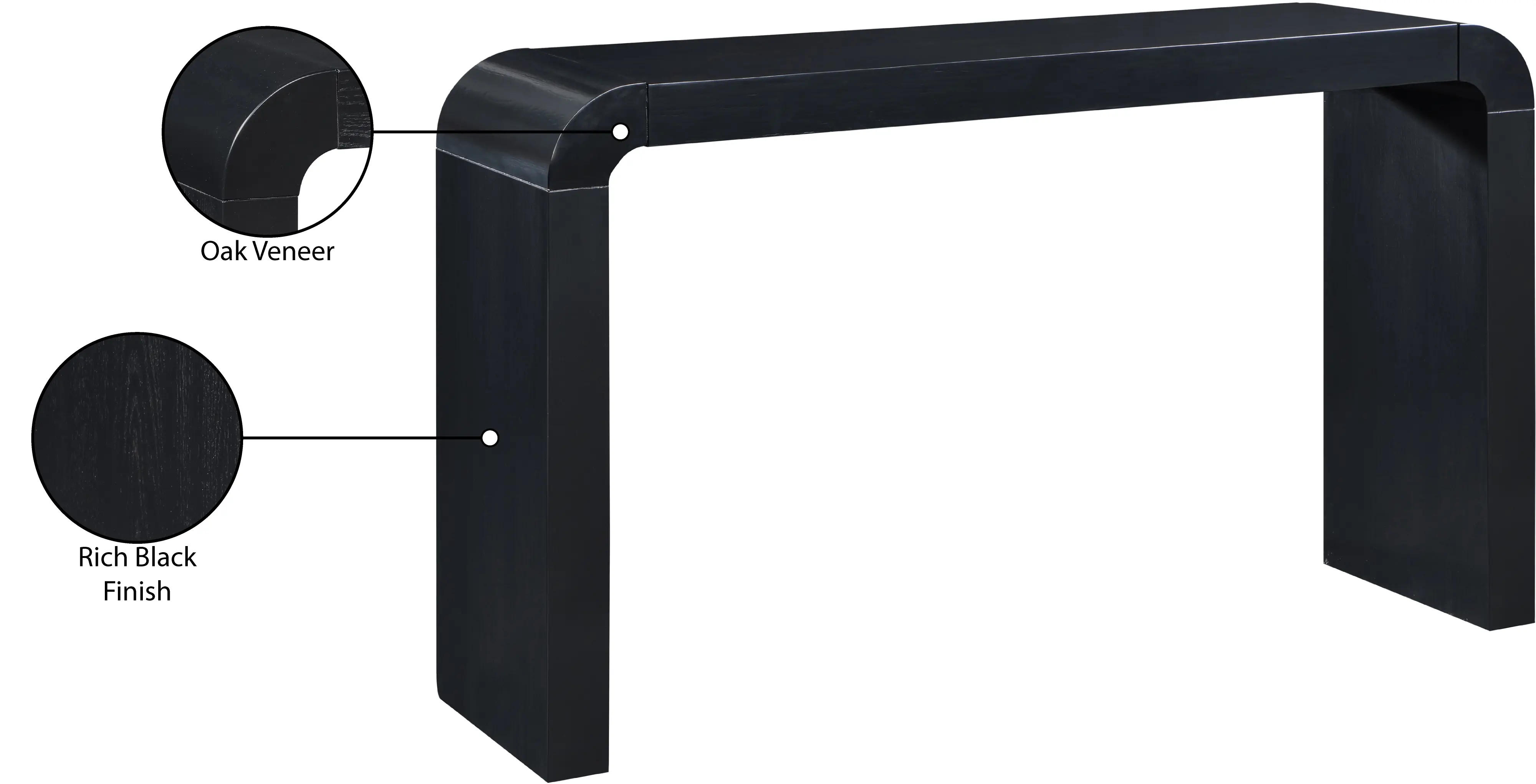 Toulon Black Oak Console Table-6