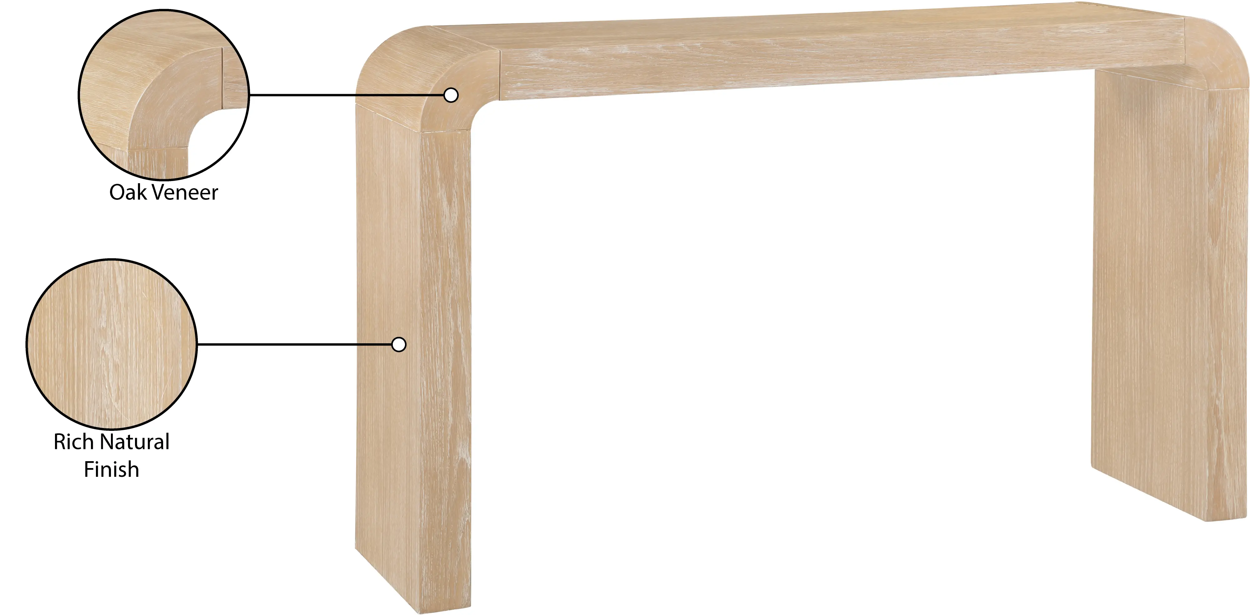 Toulon Natural Oak Console Table-6