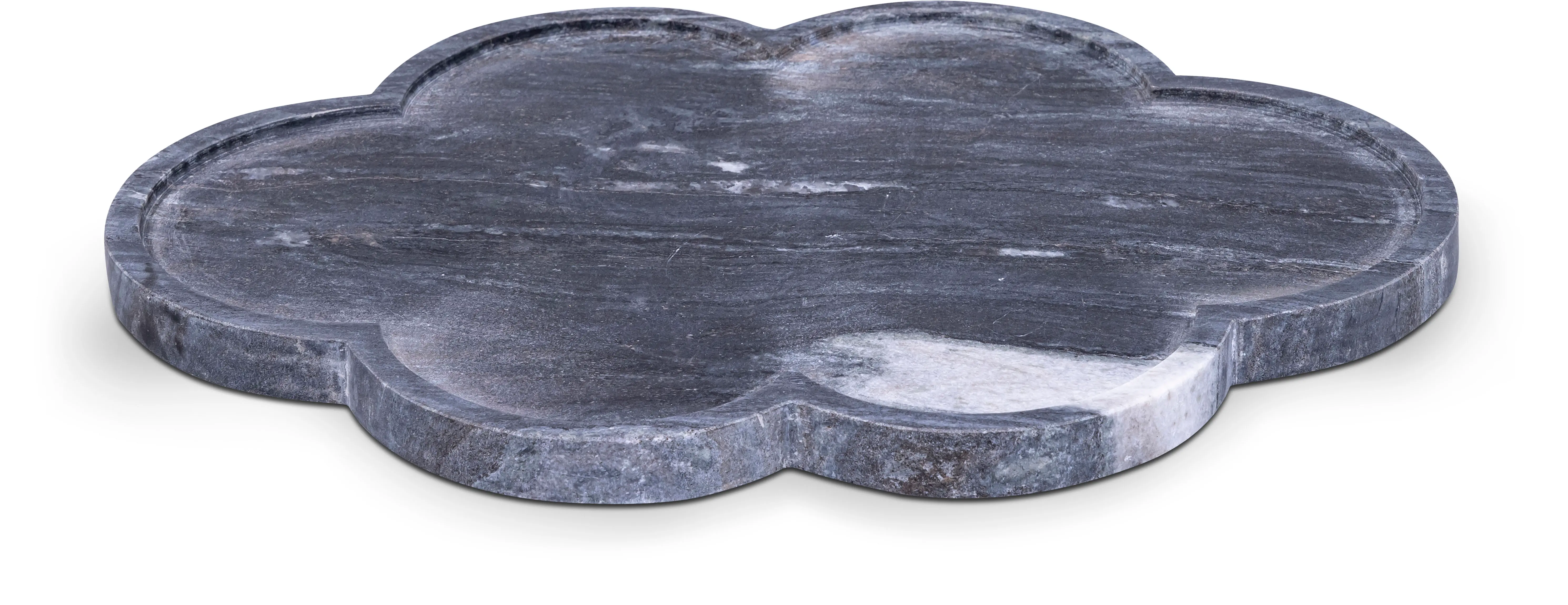 Rimini Black Clover Shaped Marble Tray-1