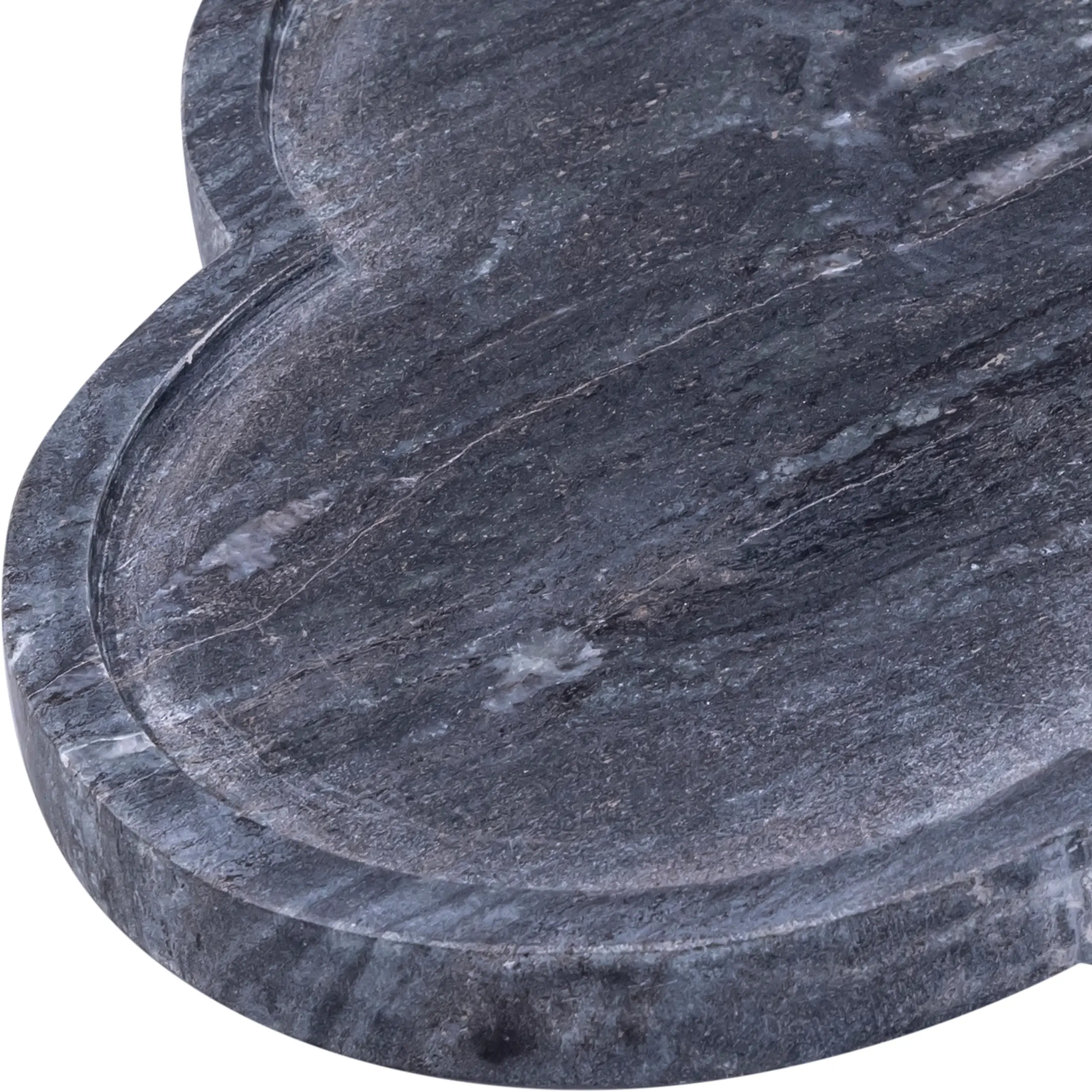 Rimini Black Clover Shaped Marble Tray-4