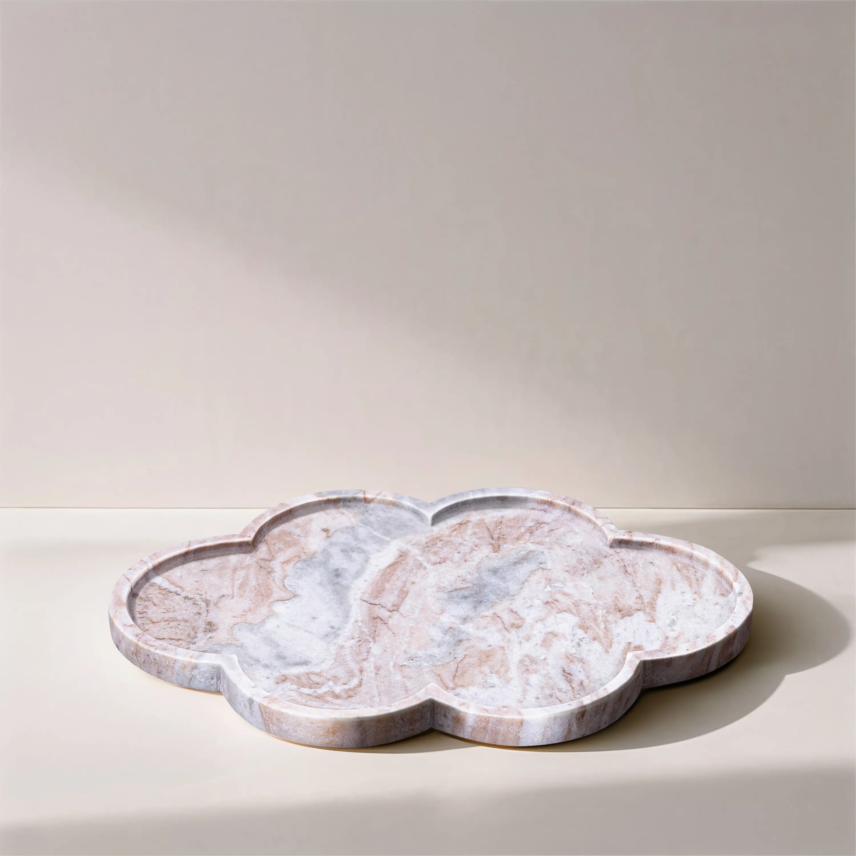 Rimini Brown Clover Shaped Marble Tray-2