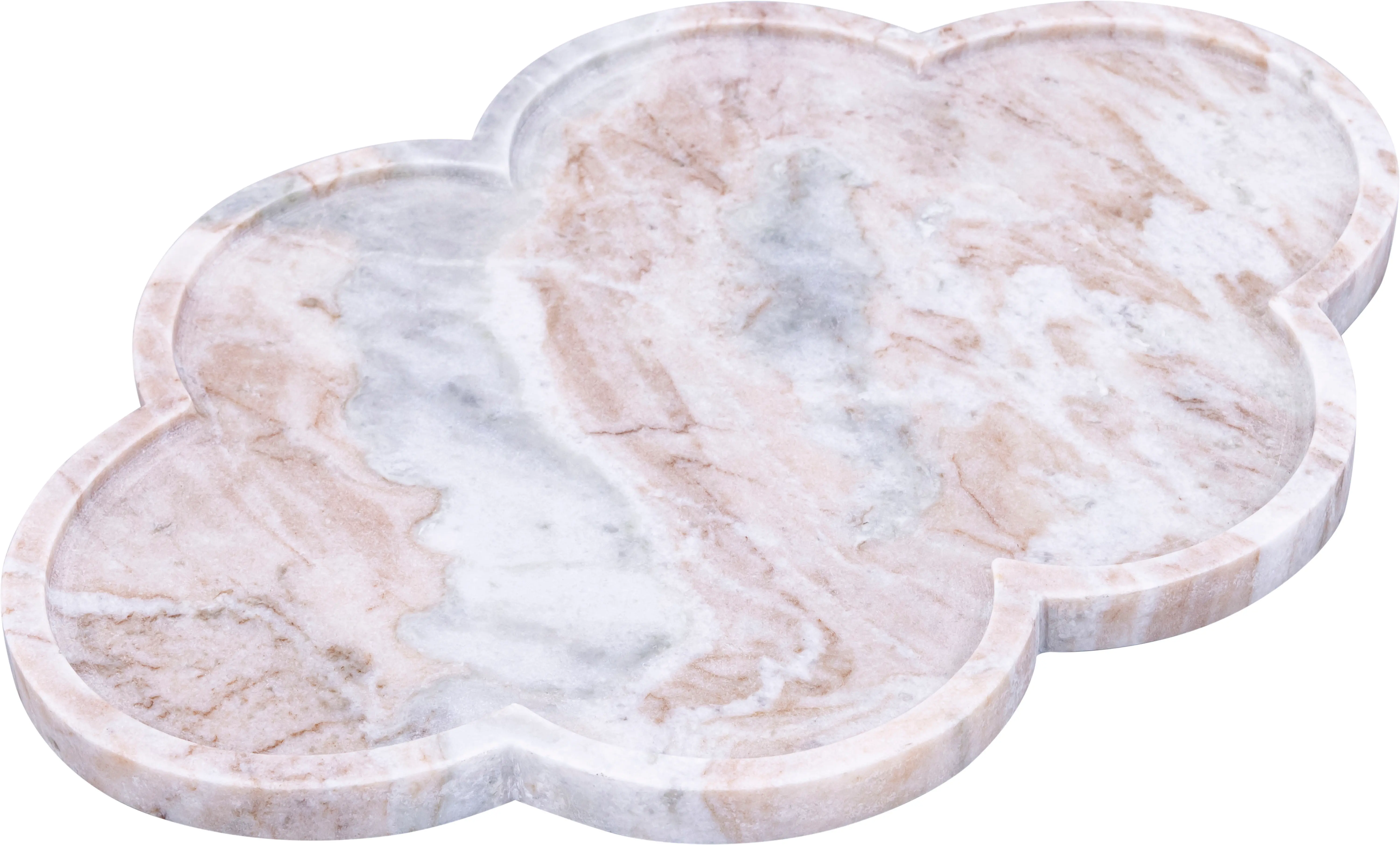 Rimini Brown Clover Shaped Marble Tray-3