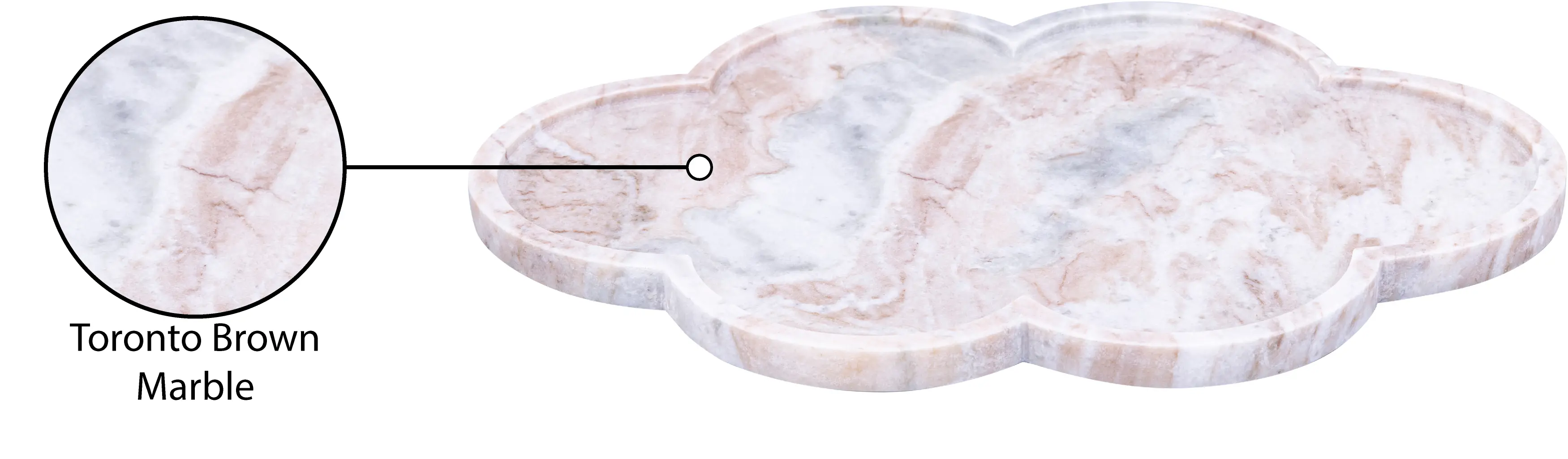 Rimini Brown Clover Shaped Marble Tray-5