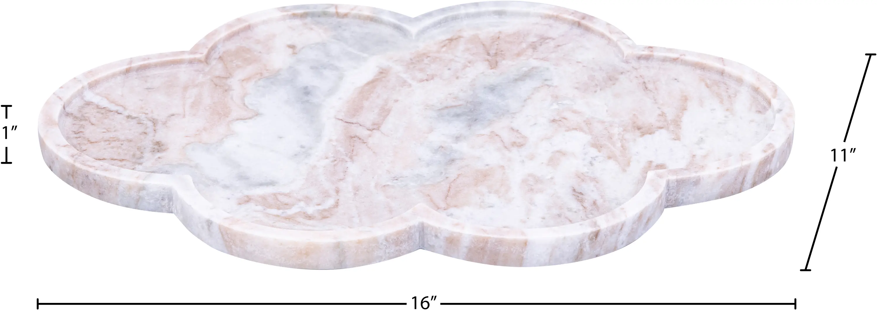 Rimini Brown Clover Shaped Marble Tray-6