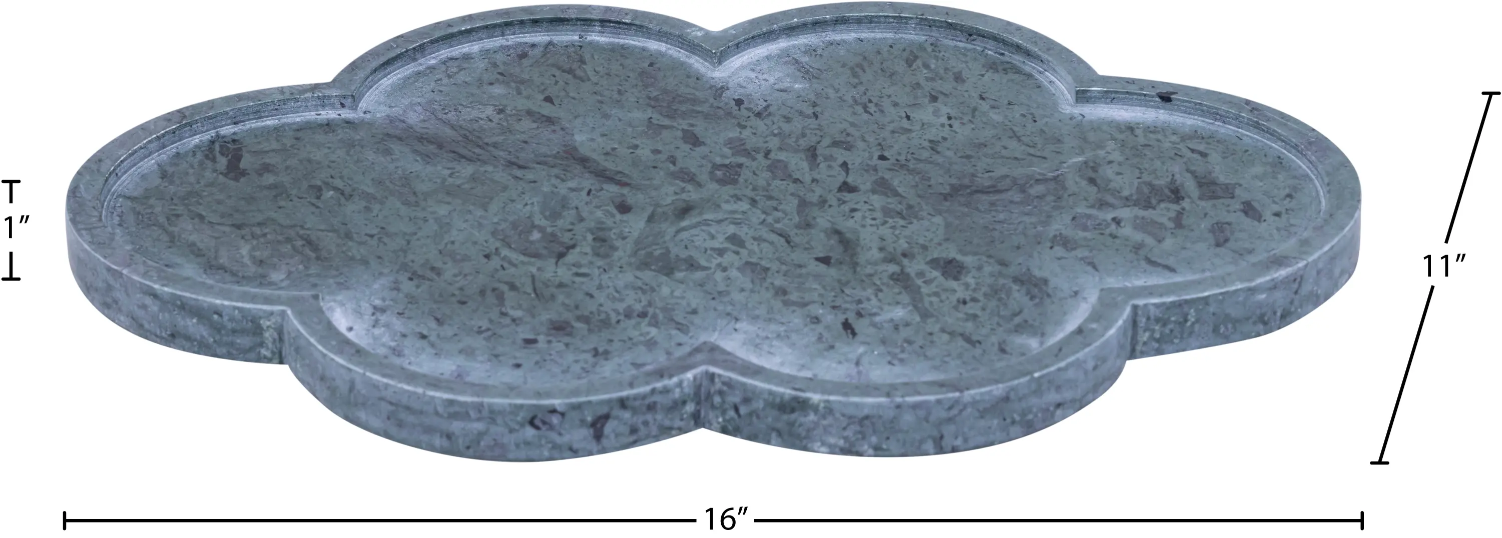 Rimini Green Clover Shaped Marble Tray-6