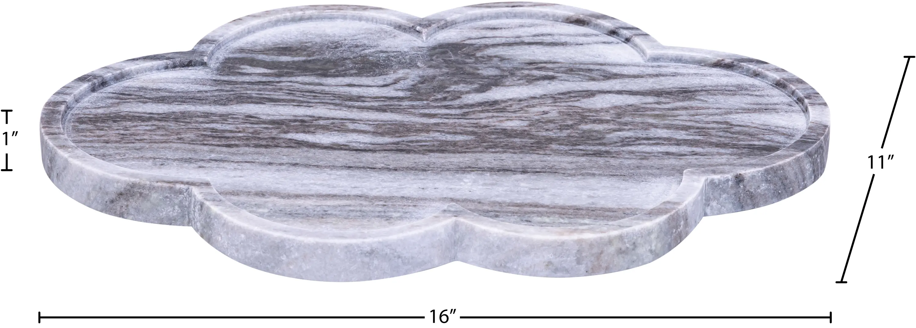 Rimini Panda Clover Shaped Marble Tray-6