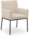Reeves Beige Dining Armchair with Black Legs, Set of 2