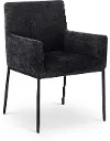 Reeves Black Dining Armchair with Black Legs, Set of 2