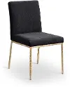 Reeves Black Dining Side Chair with Gold Legs, Set of 2