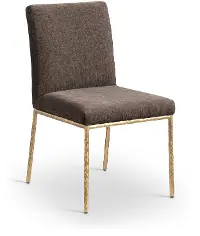 Reeves Brown Dining Side Chair with Gold Legs, Set of 2