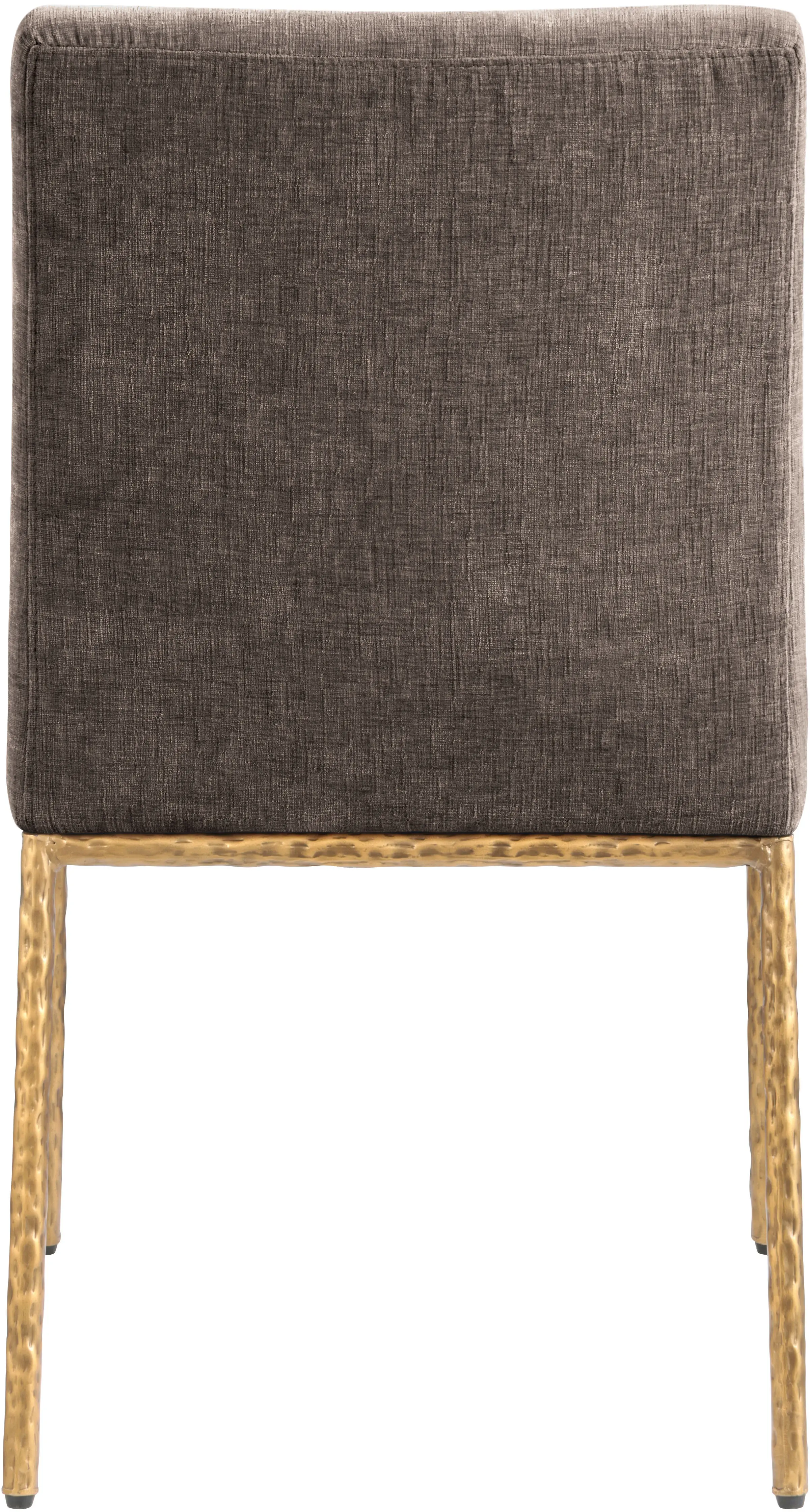 Reeves Brown Dining Side Chair with Gold Legs, Set of 2-6