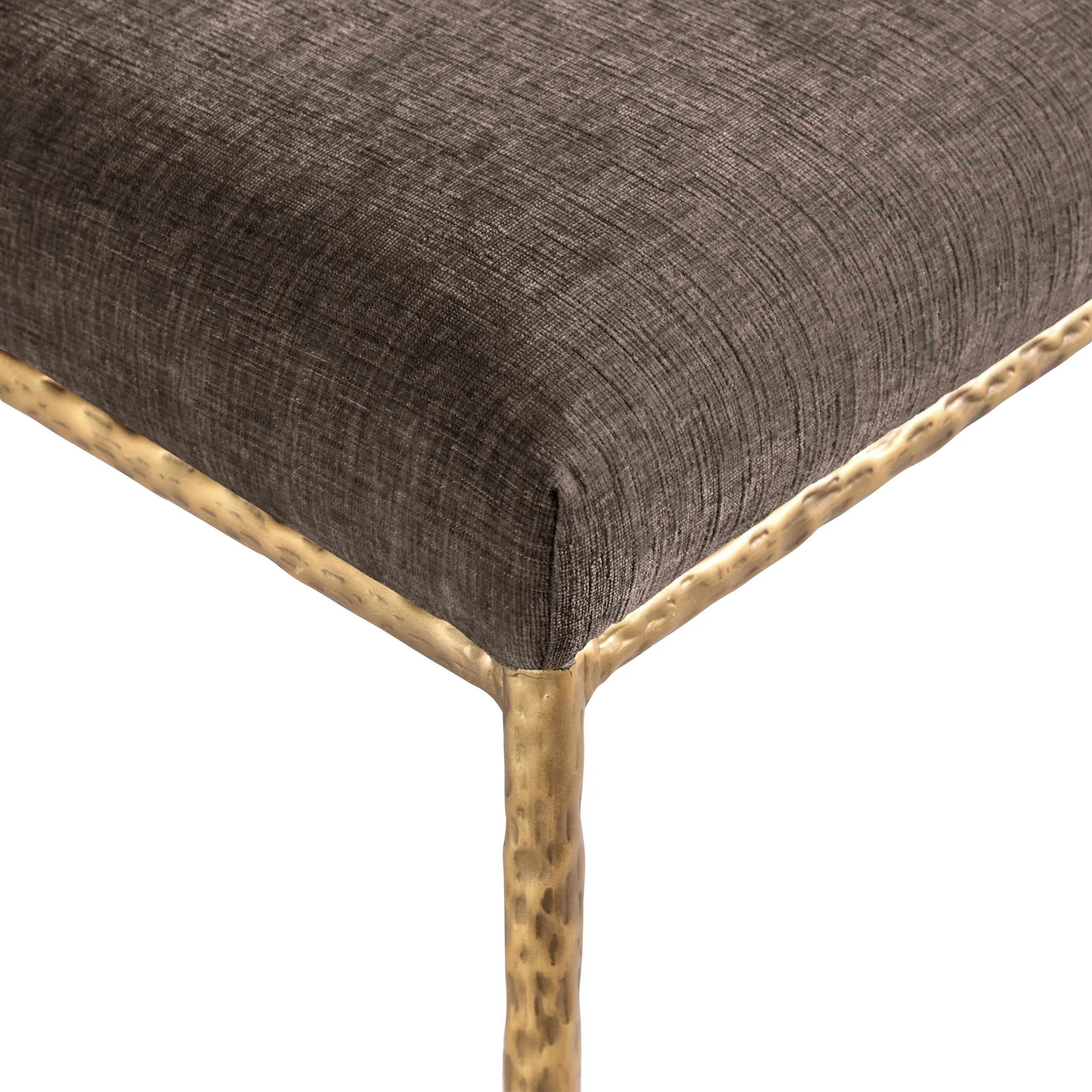 Reeves Brown Dining Side Chair with Gold Legs, Set of 2-8