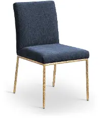 Reeves Navy Dining Side Chair with Gold Legs, Set of 2