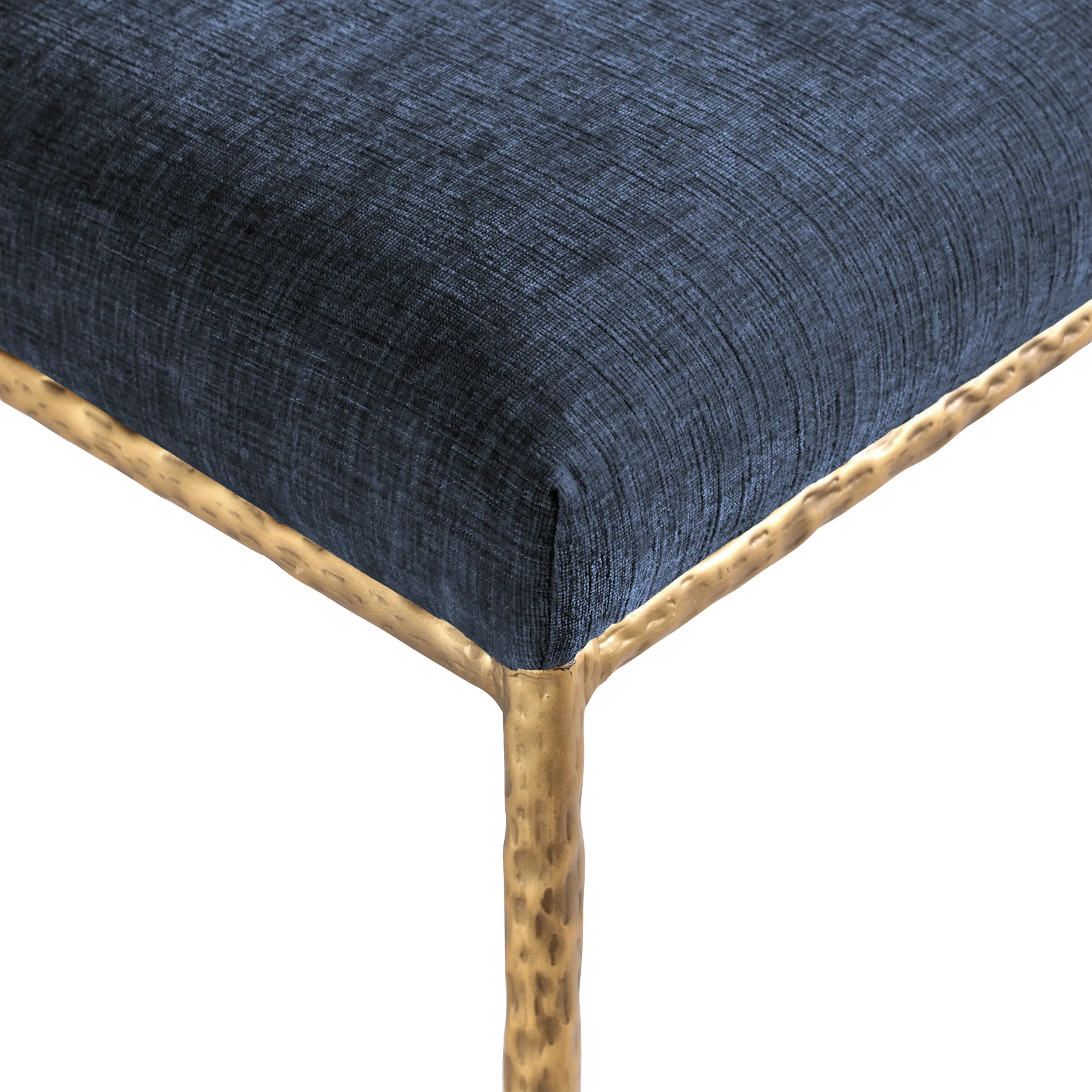 Reeves Navy Dining Side Chair with Gold Legs, Set of 2-8