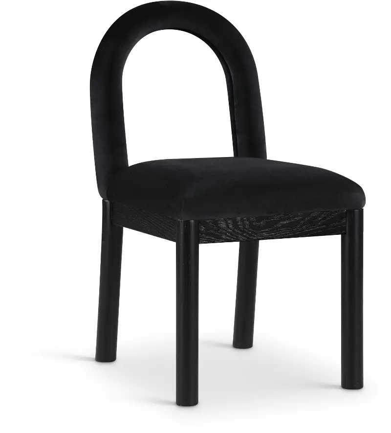 Conrad Black Velvet Upholstered Dining Chair