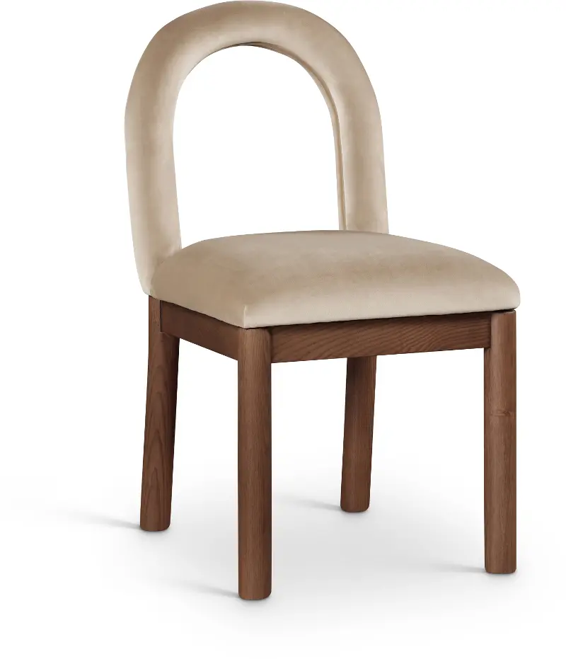 Conrad Beige Velvet Upholstered Dining Chair