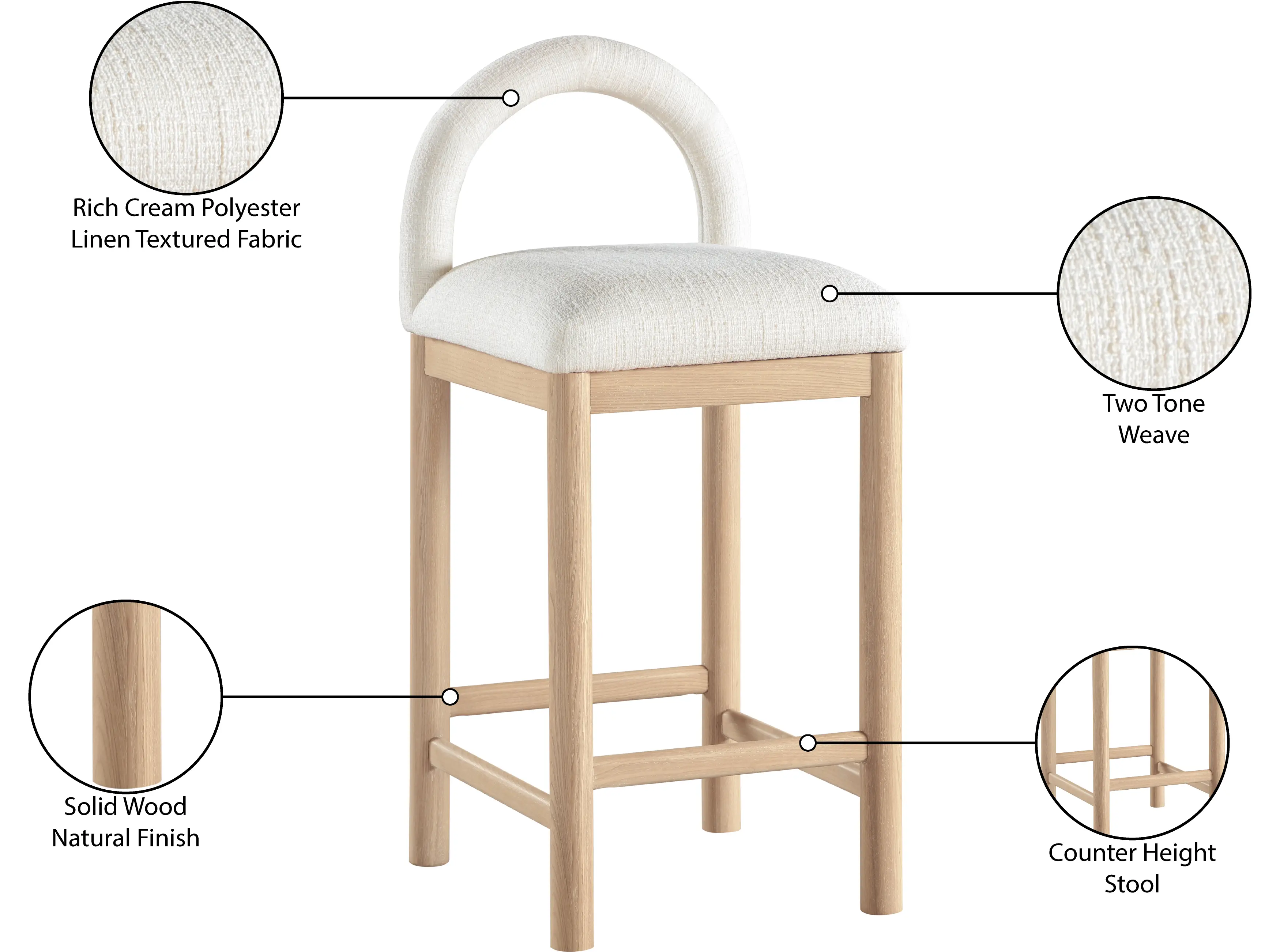 Conrad Cream Upholstered Counter Stool-9