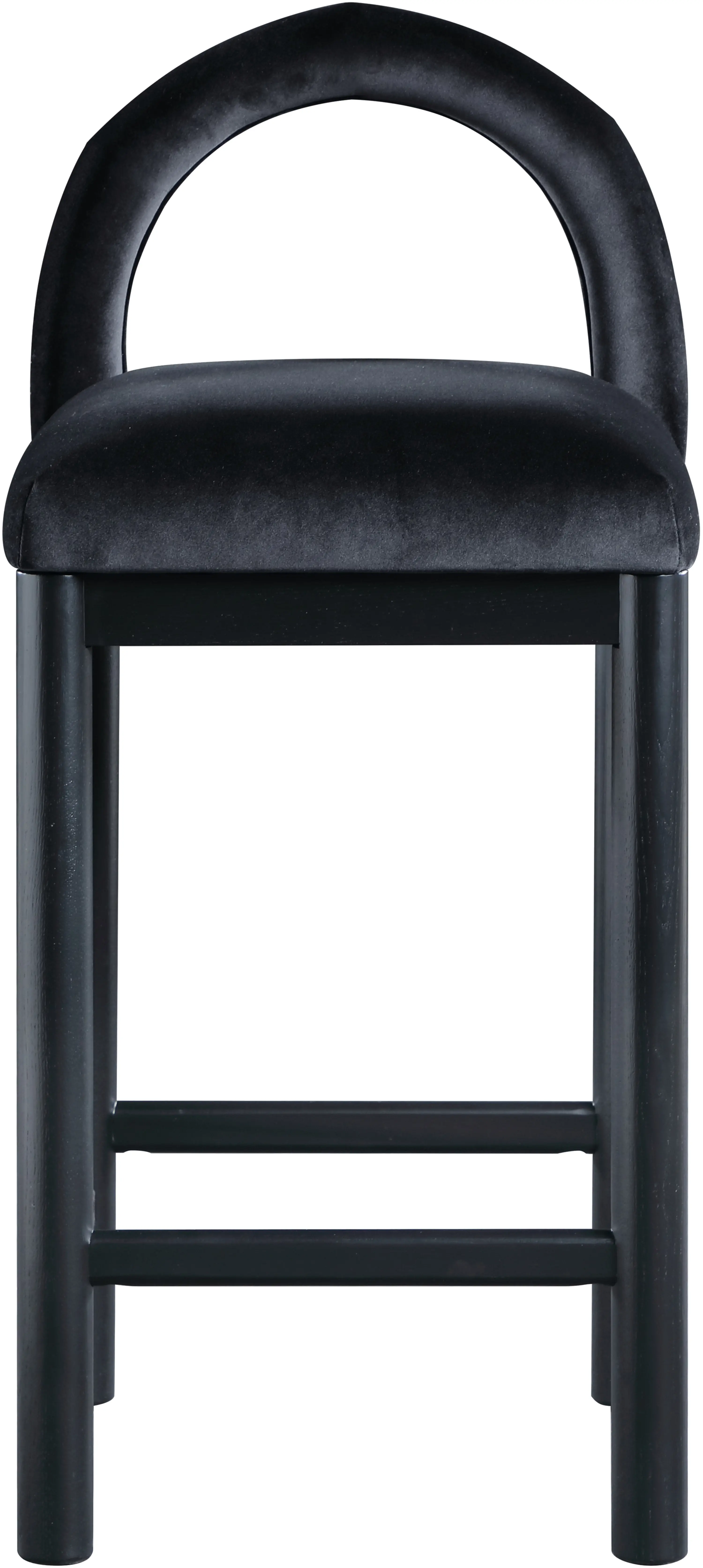 Conrad Black Velvet Upholstered Counter Stool-4