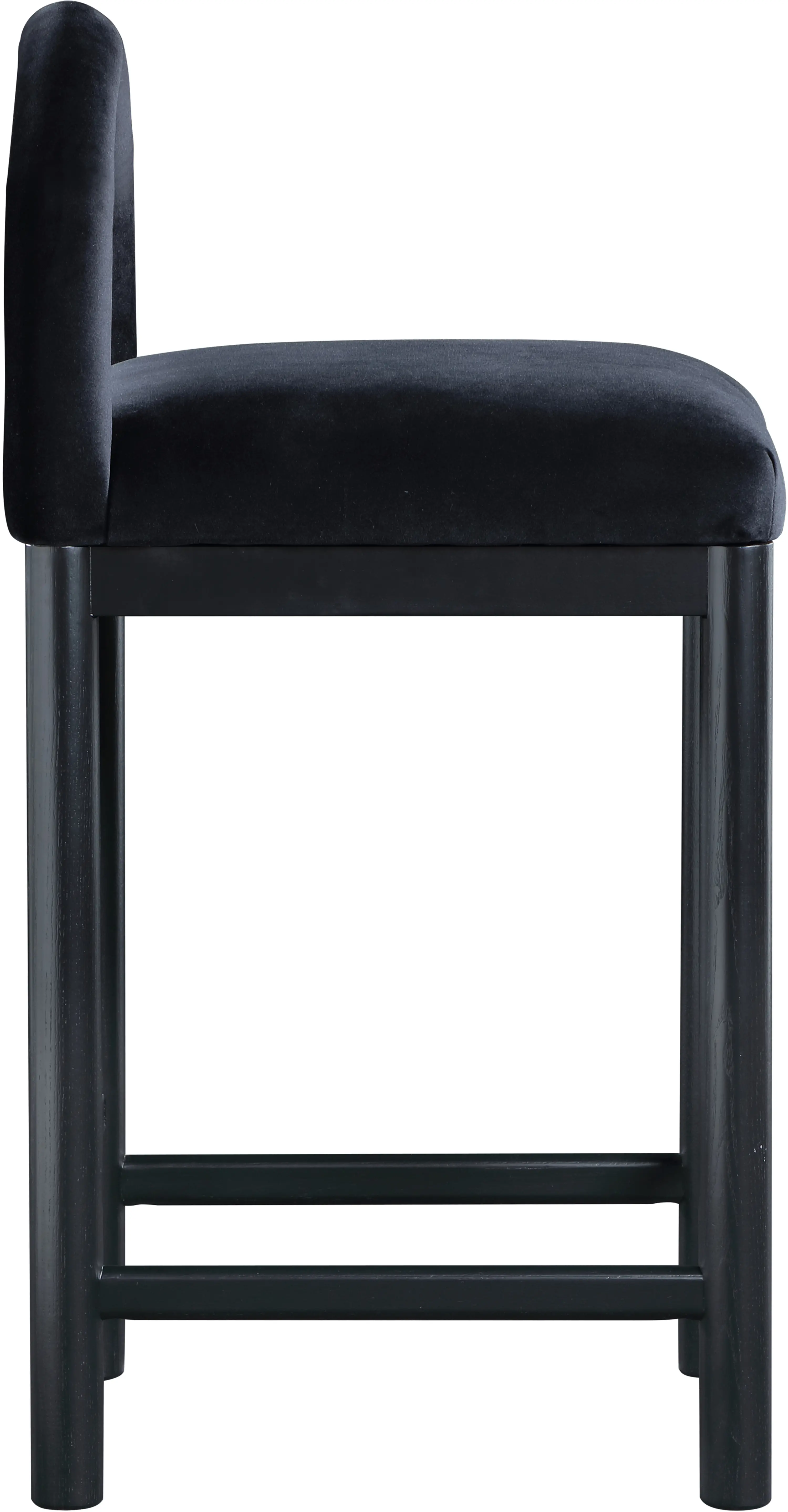 Conrad Black Velvet Upholstered Counter Stool-5