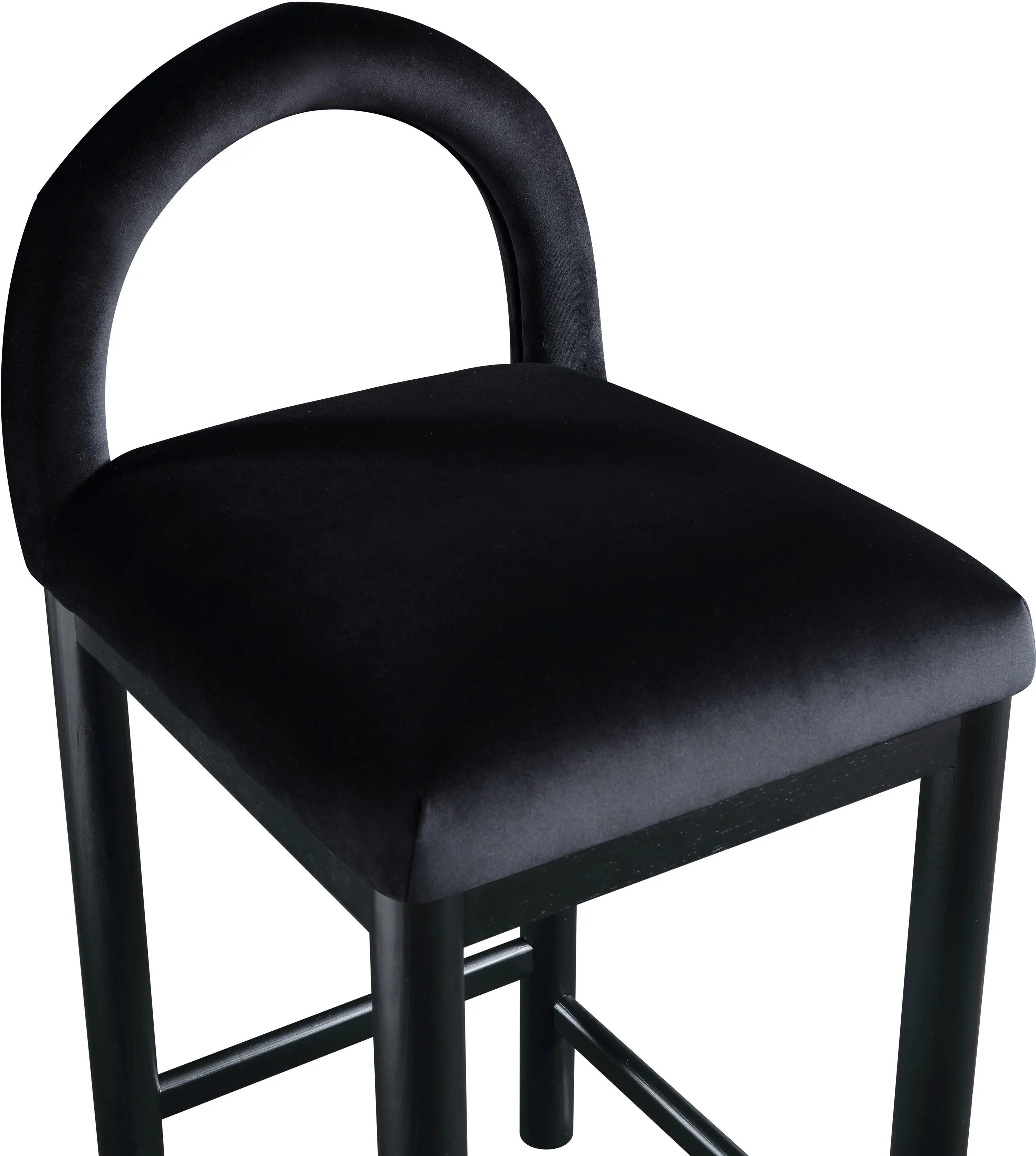 Conrad Black Velvet Upholstered Counter Stool-7