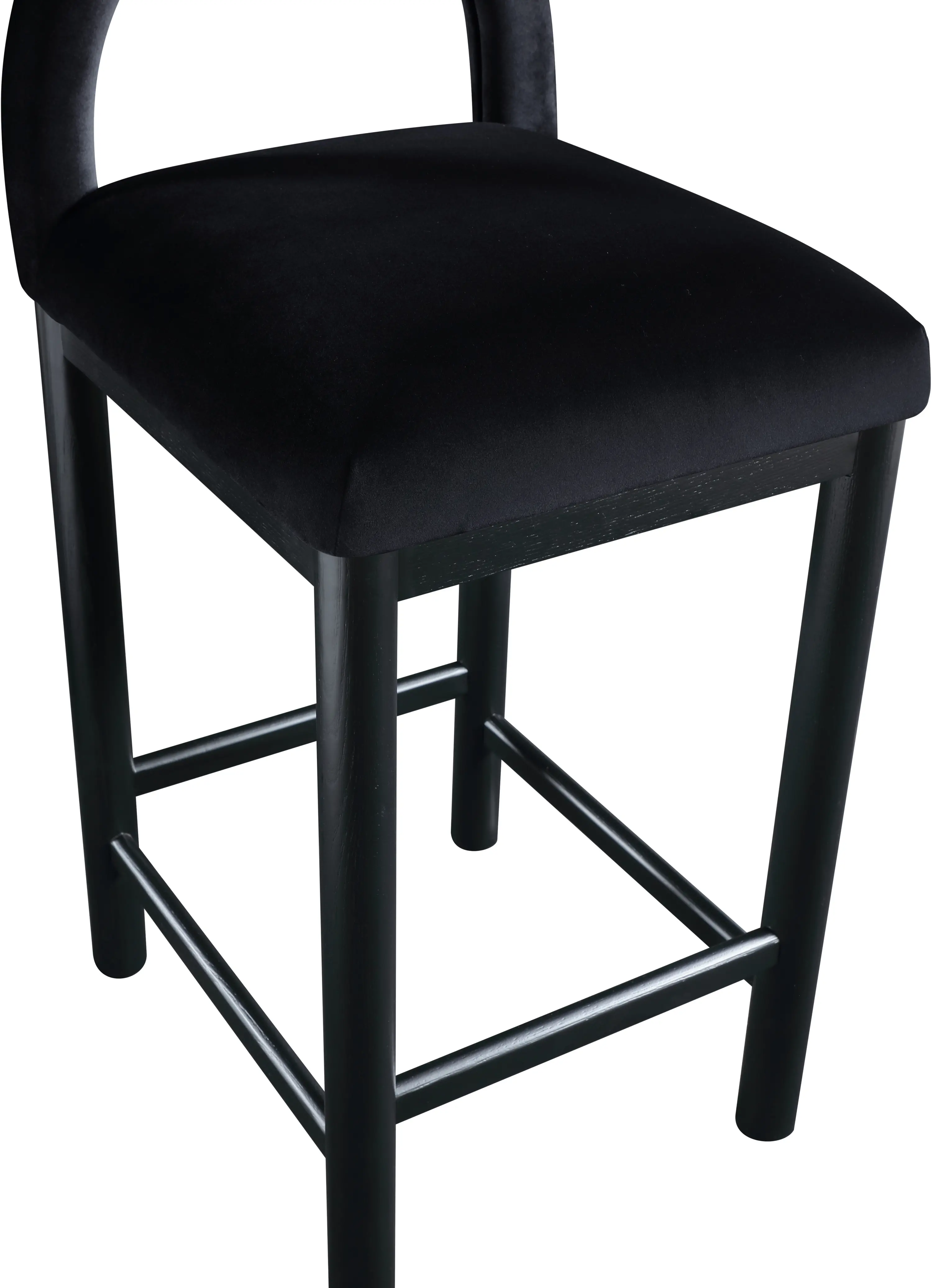 Conrad Black Velvet Upholstered Counter Stool-8