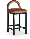 Conrad Brown Velvet Upholstered Counter Stool