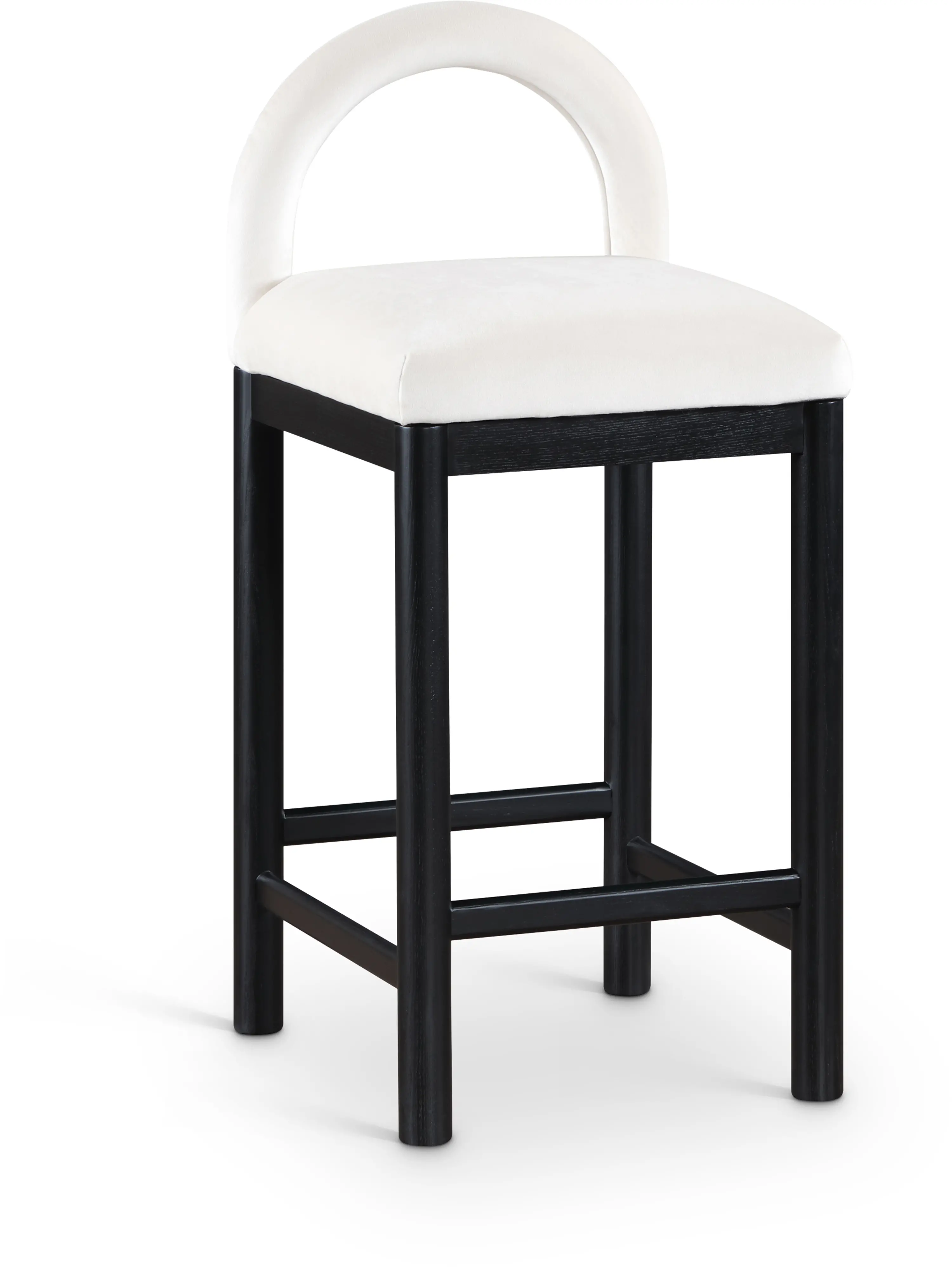 Conrad Cream Velvet Upholstered Counter Stool-1