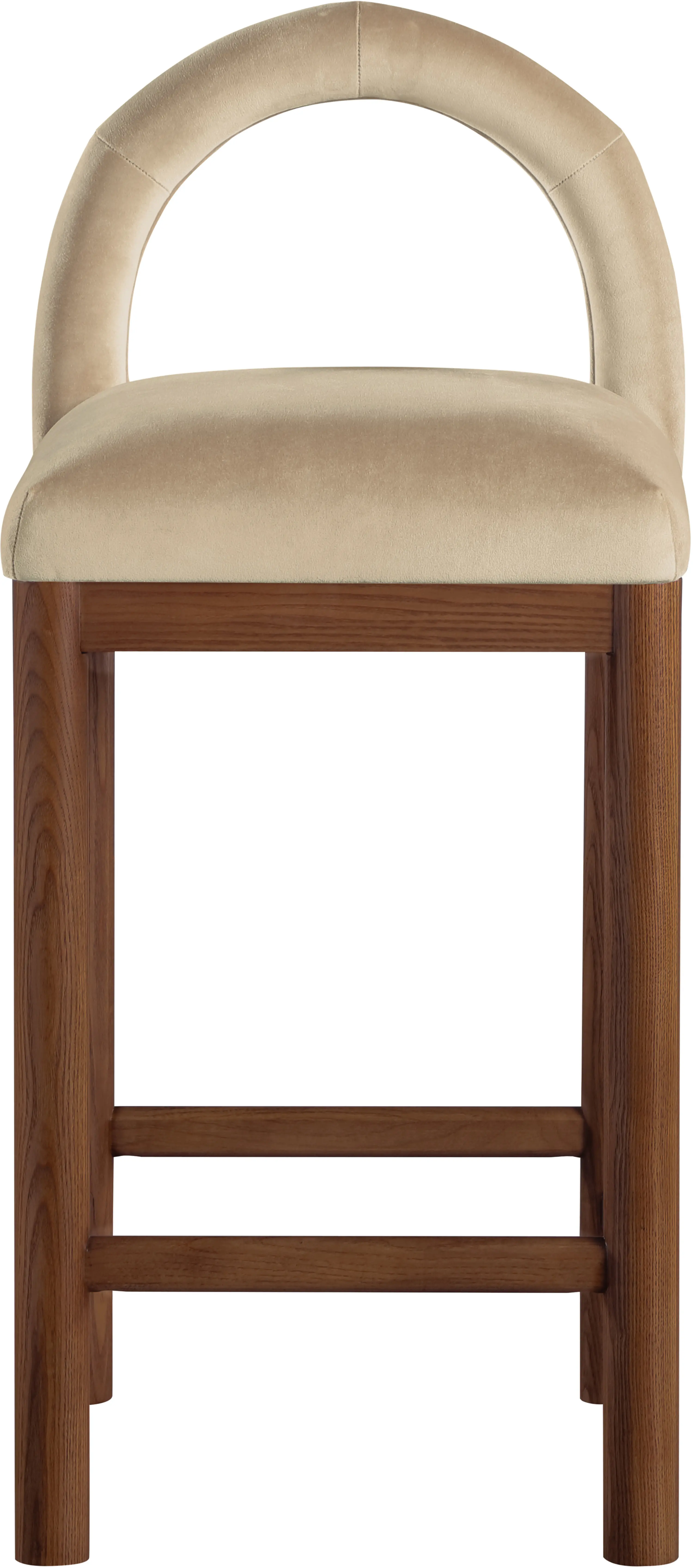 Conrad Beige Velvet Upholstered Counter Stool-4
