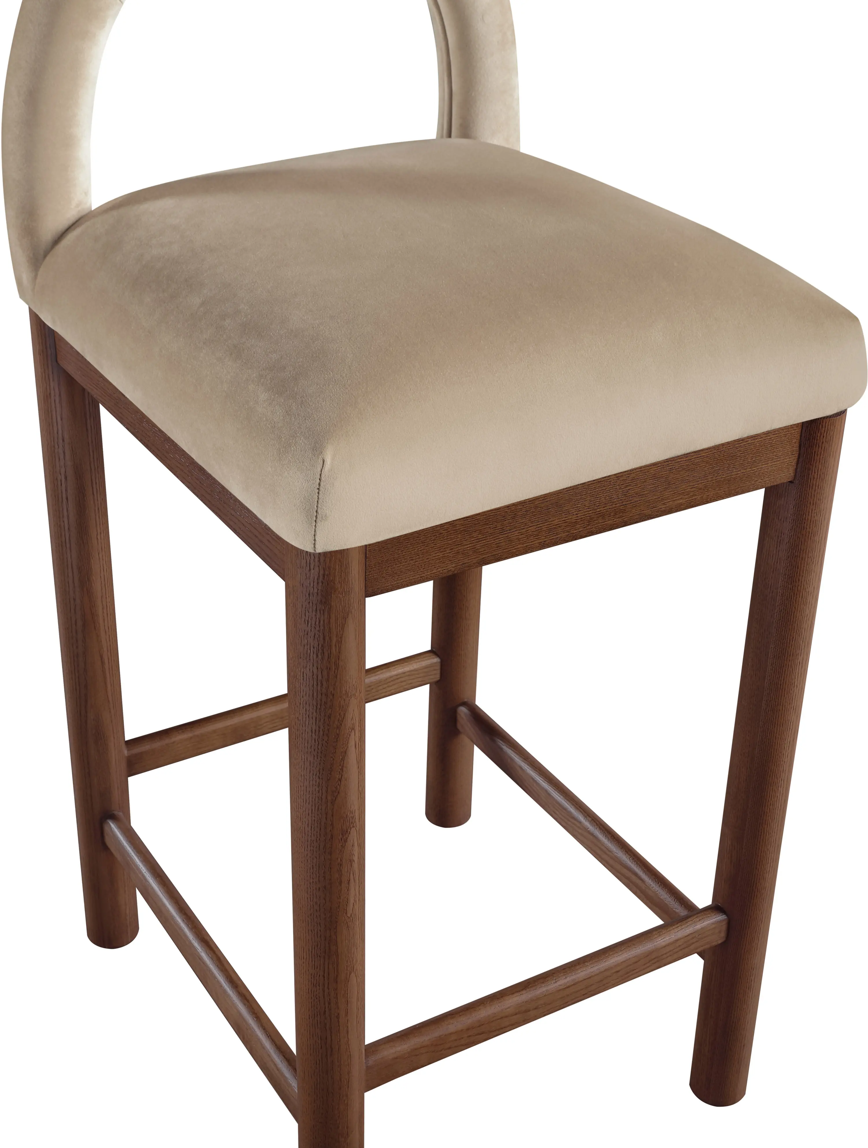 Conrad Beige Velvet Upholstered Counter Stool-8
