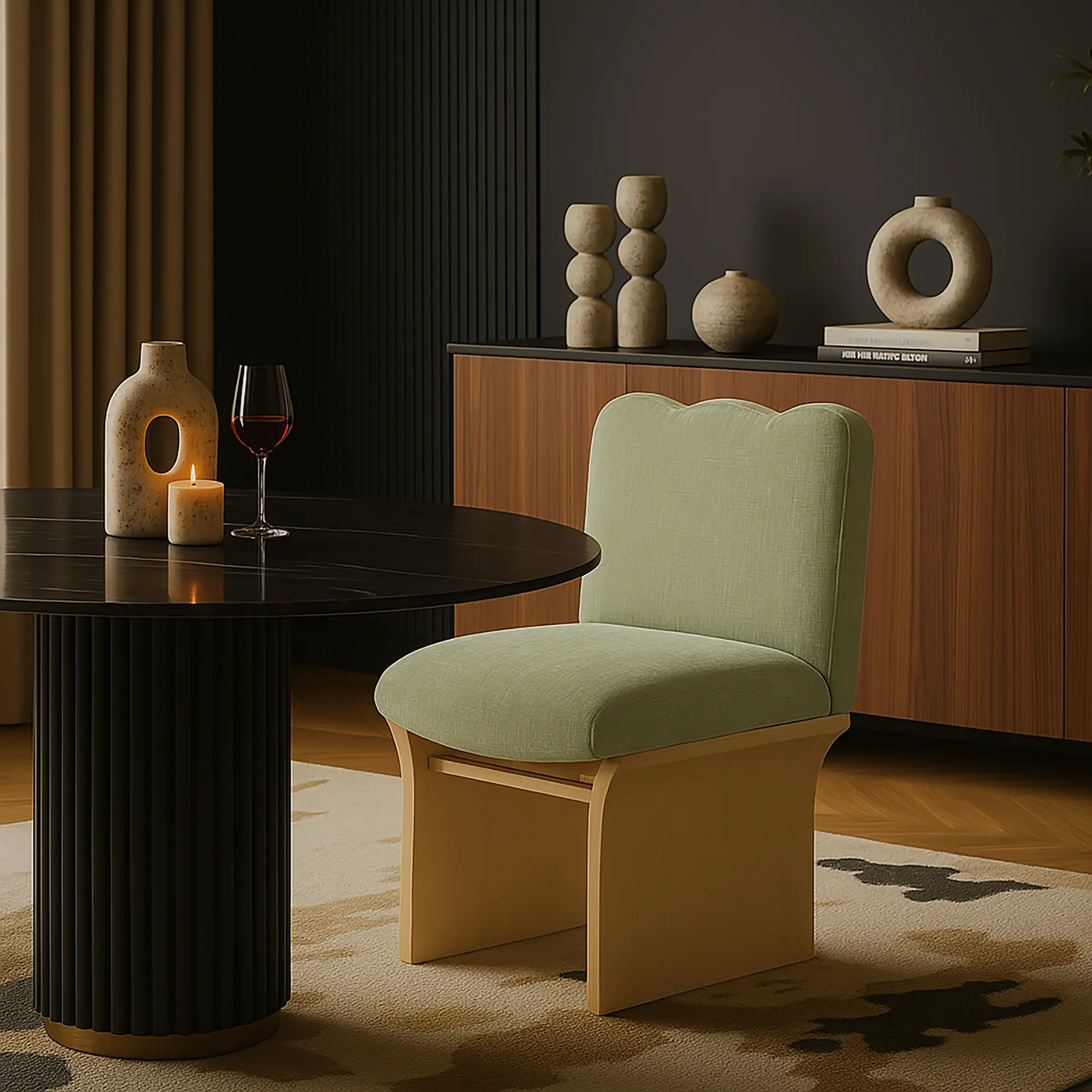 Shaw Mint Green Upholstered Dining Chair-2