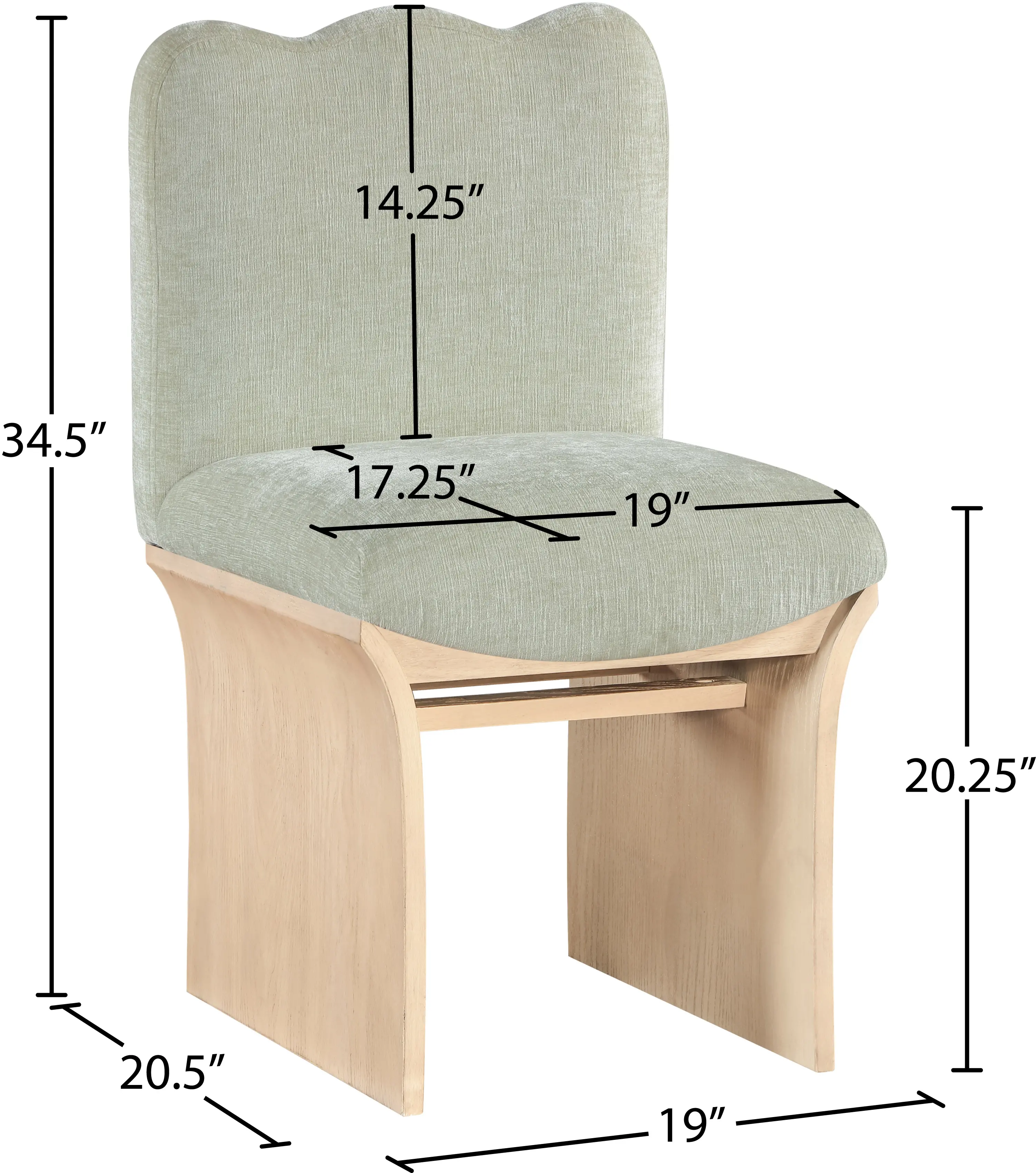 Shaw Mint Green Upholstered Dining Chair-3
