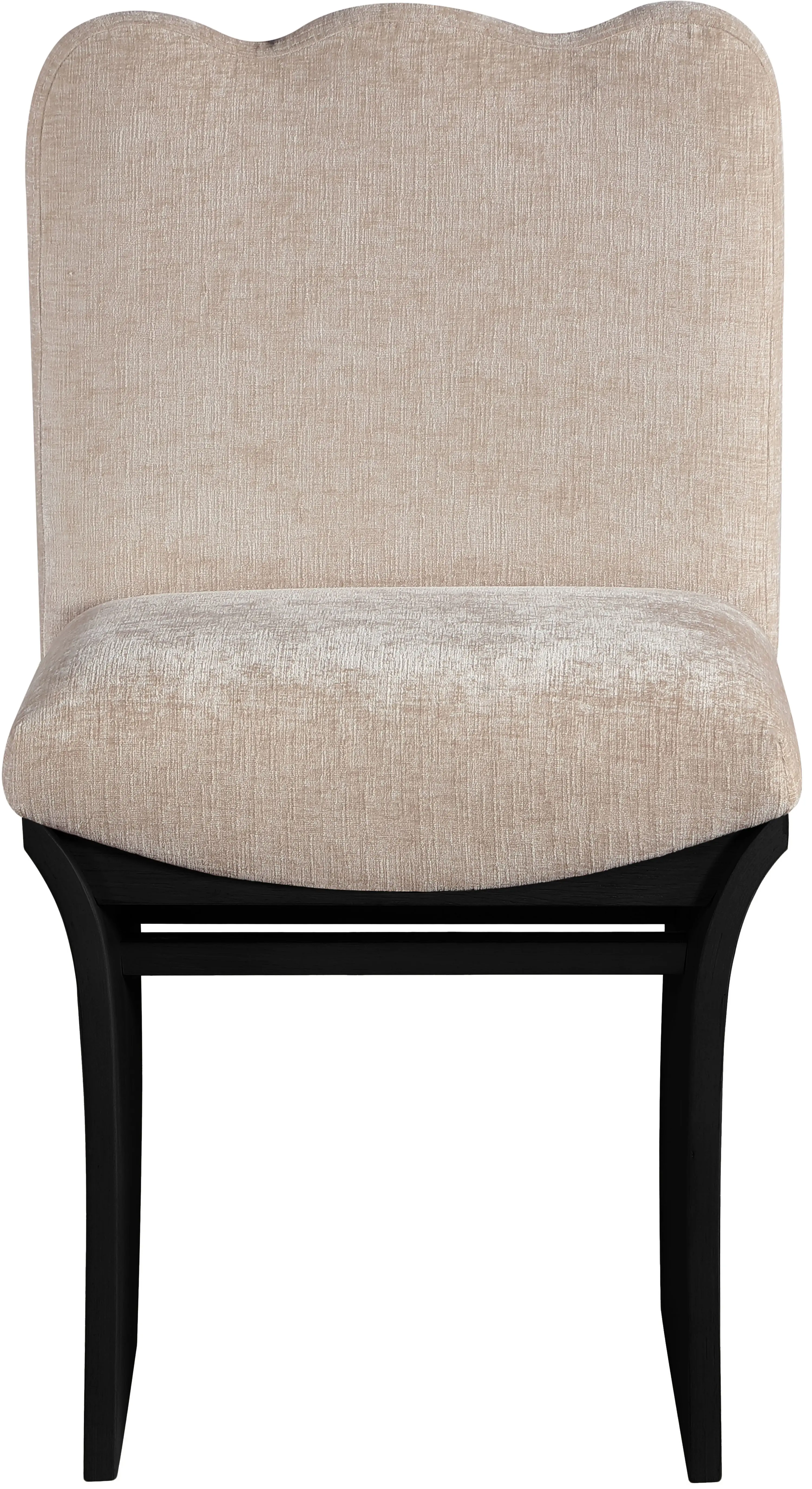 Shaw Beige Upholstered Dining Chair With Black Base-4