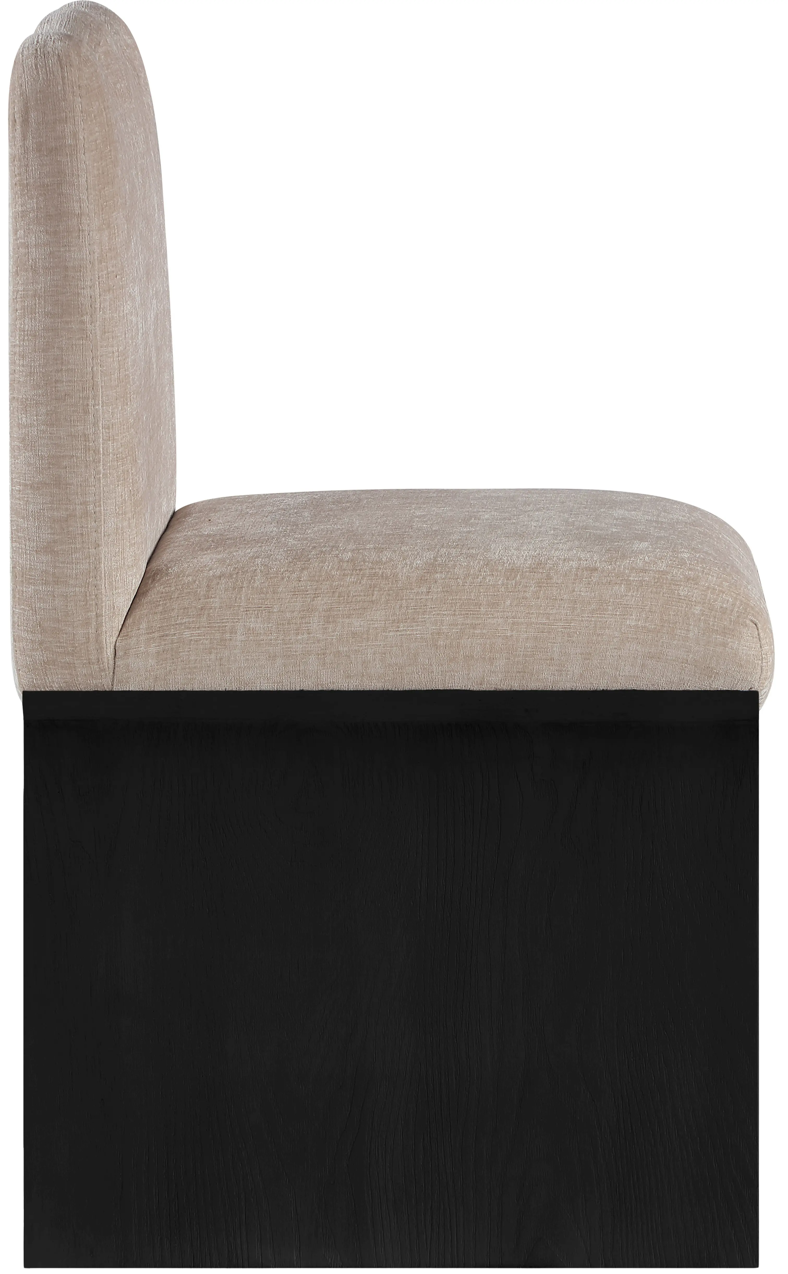 Shaw Beige Upholstered Dining Chair With Black Base-5