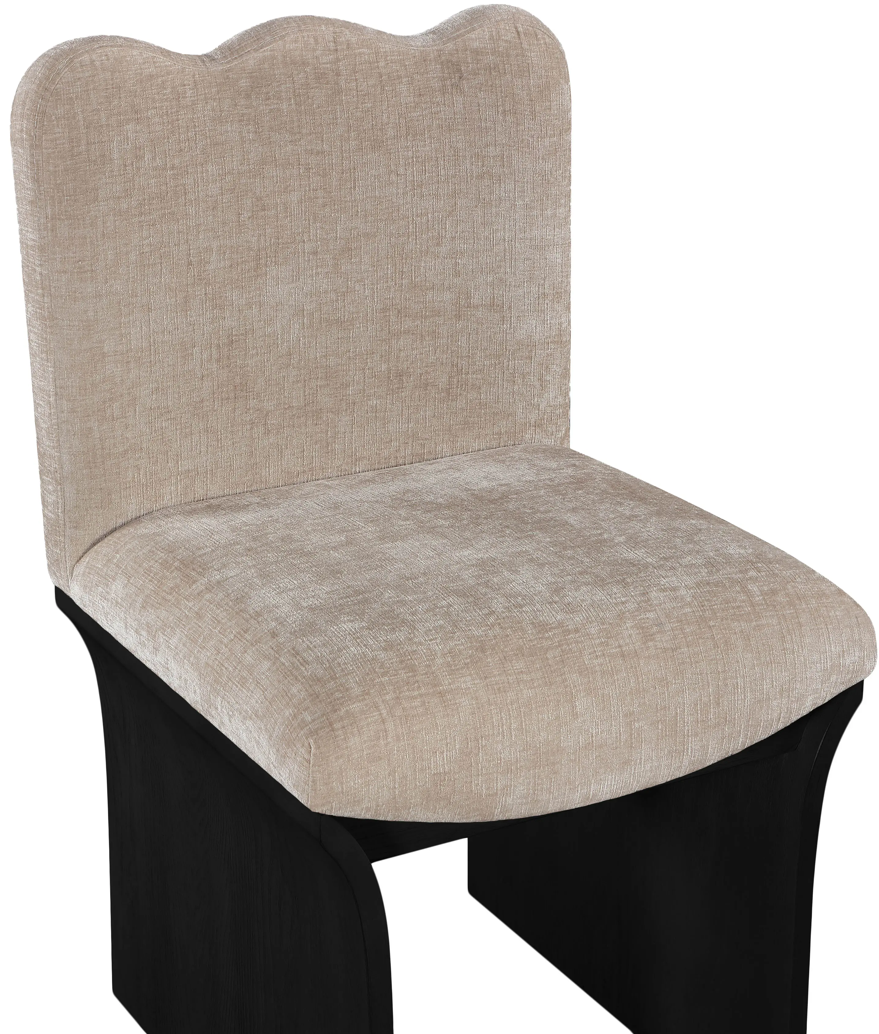 Shaw Beige Upholstered Dining Chair With Black Base-7