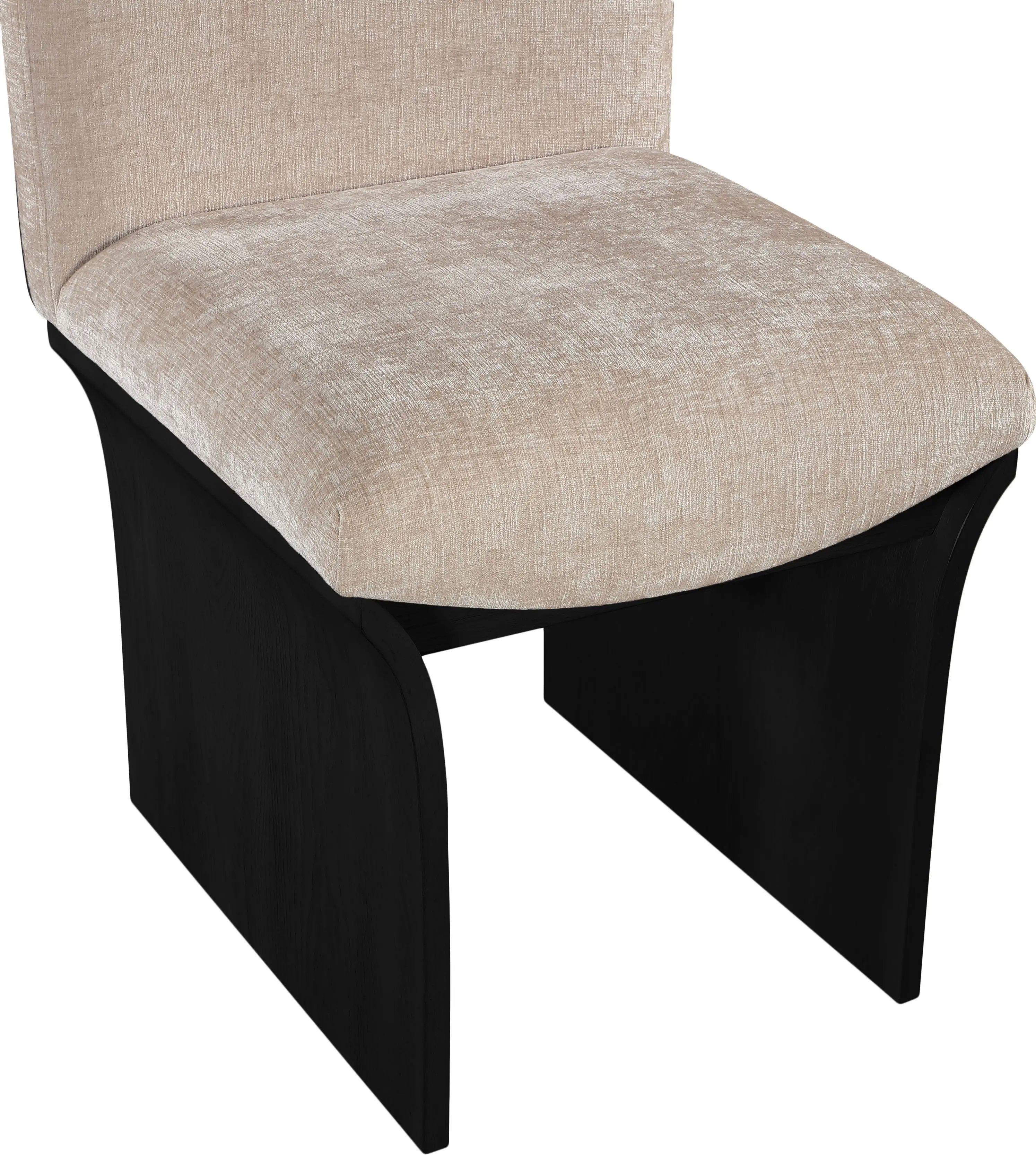 Shaw Beige Upholstered Dining Chair With Black Base-8
