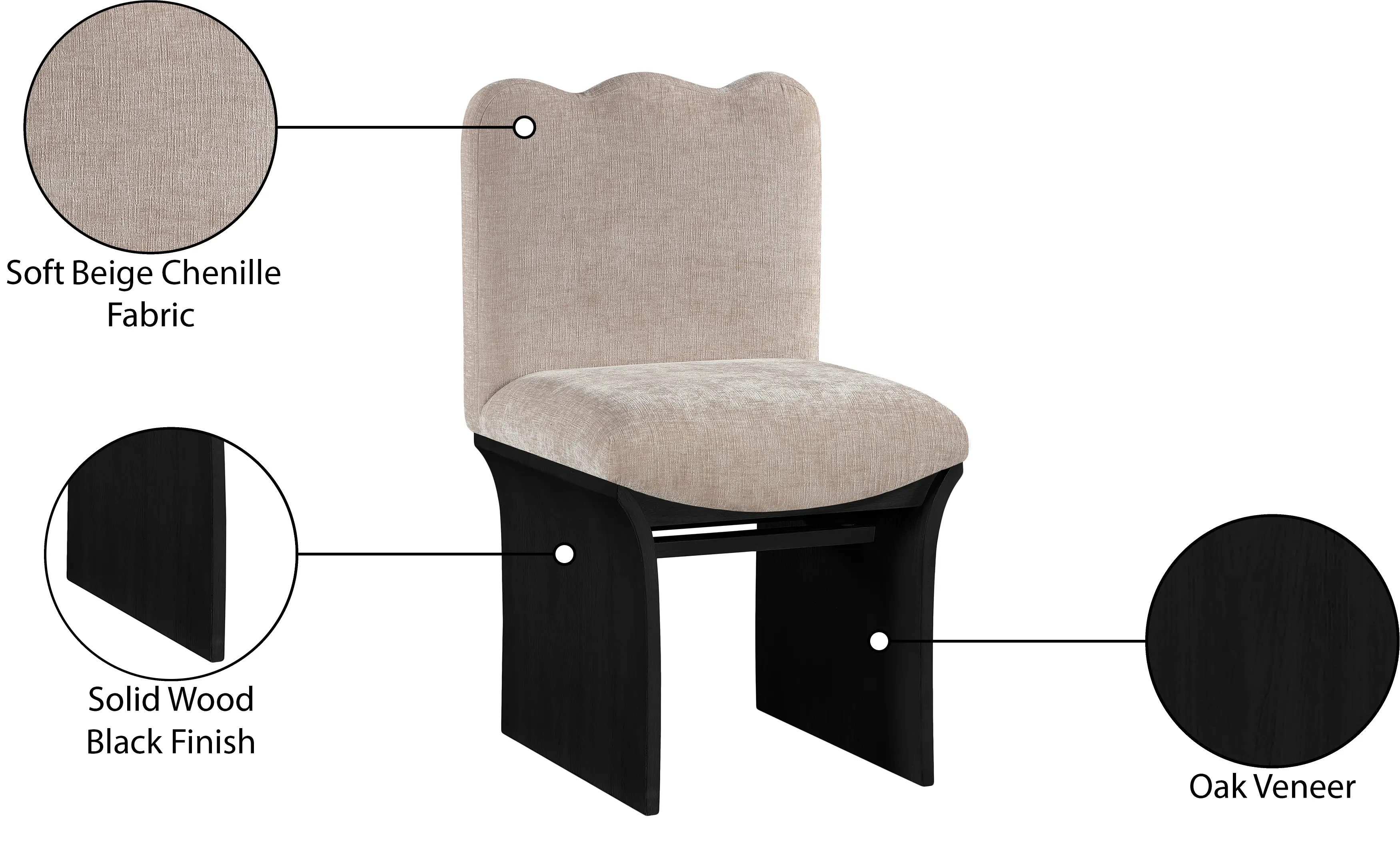 Shaw Beige Upholstered Dining Chair With Black Base-9
