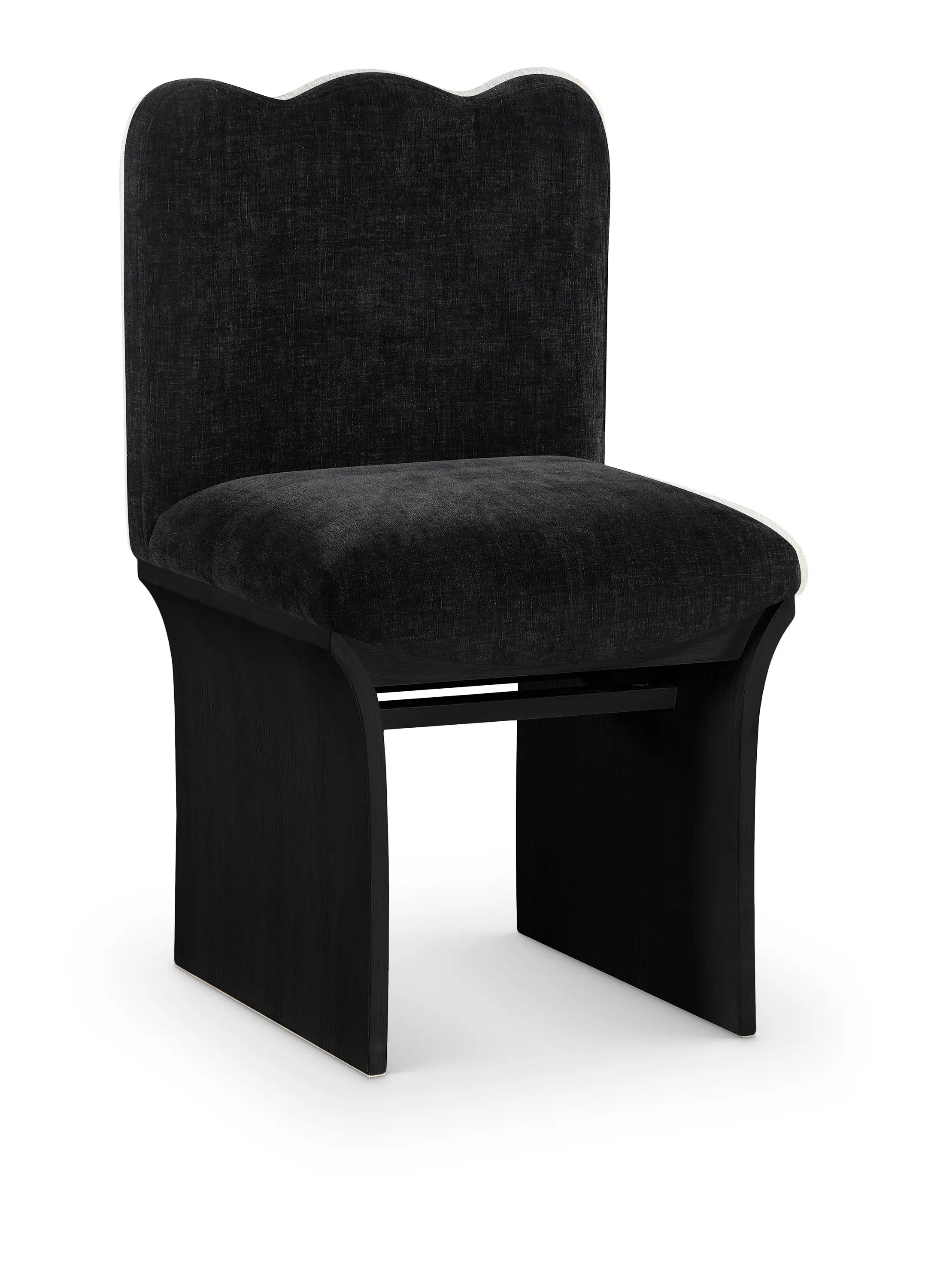 Shaw Black Upholstered Dining Chair With Black Base-1