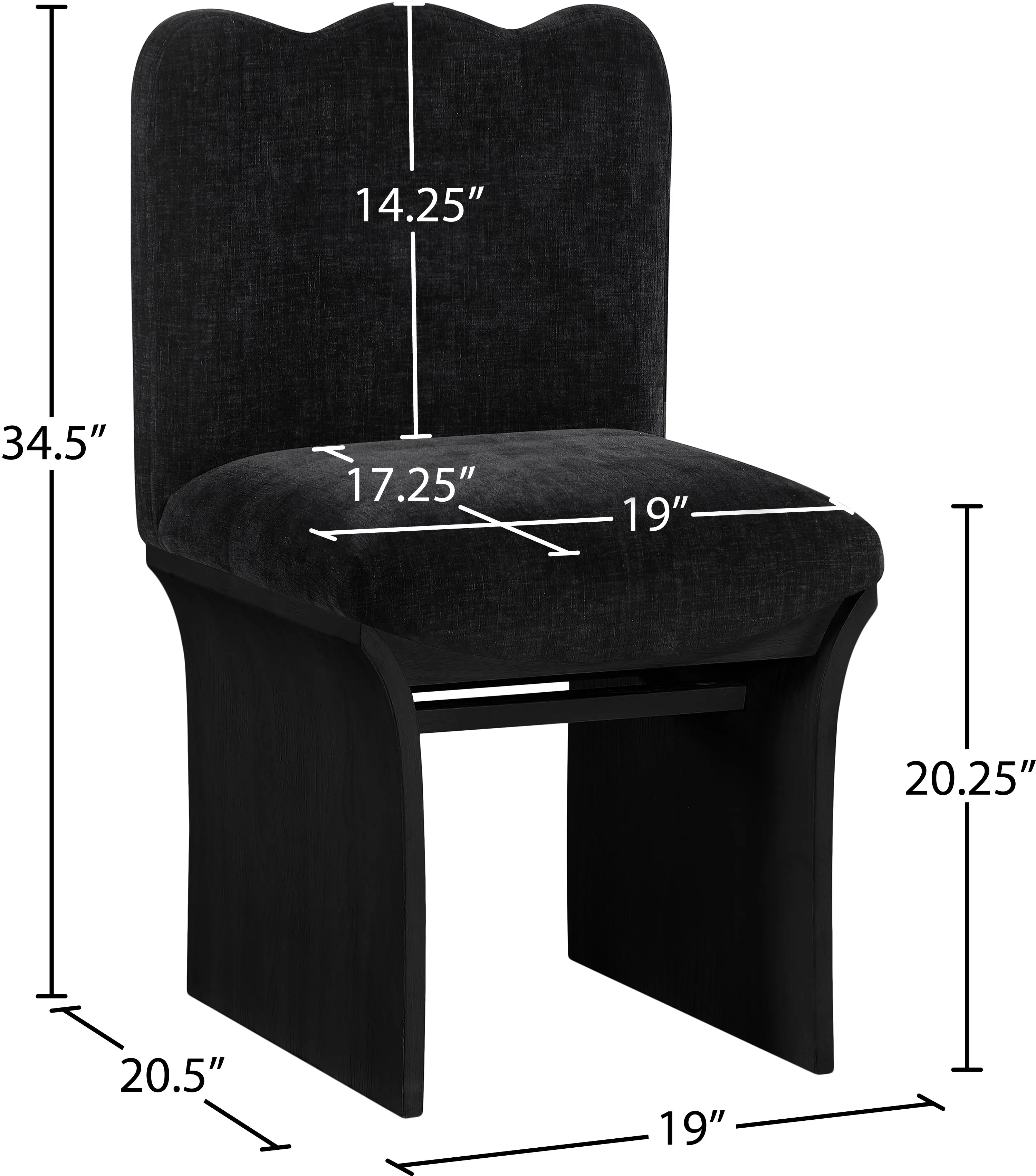 Shaw Black Upholstered Dining Chair With Black Base-3