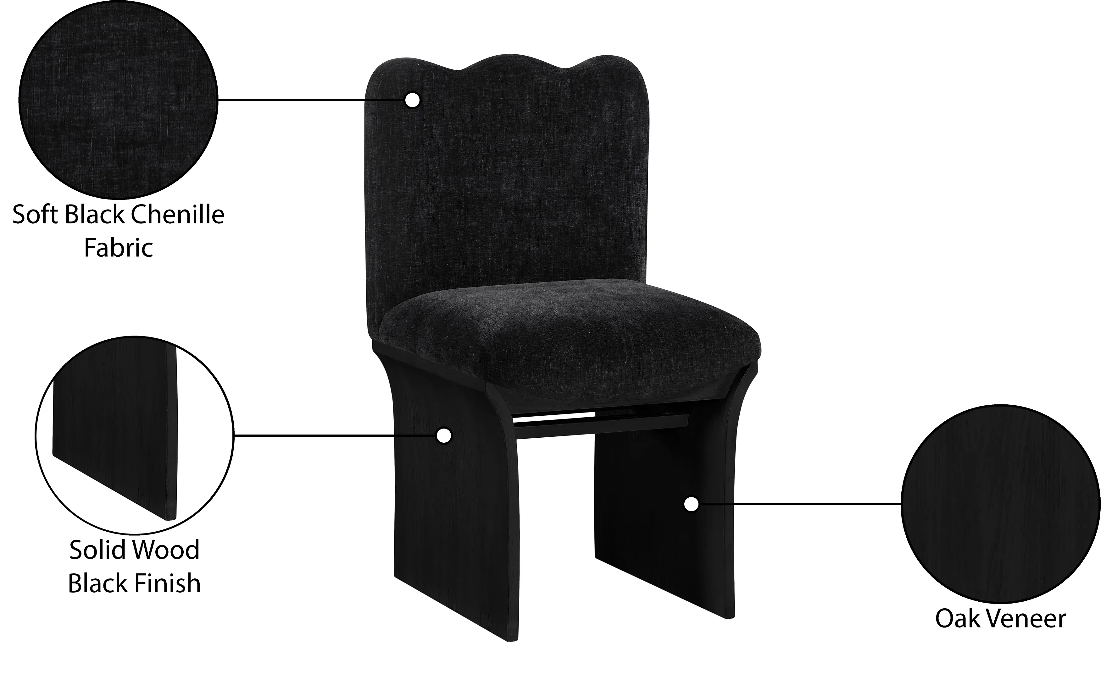 Shaw Black Upholstered Dining Chair With Black Base-9