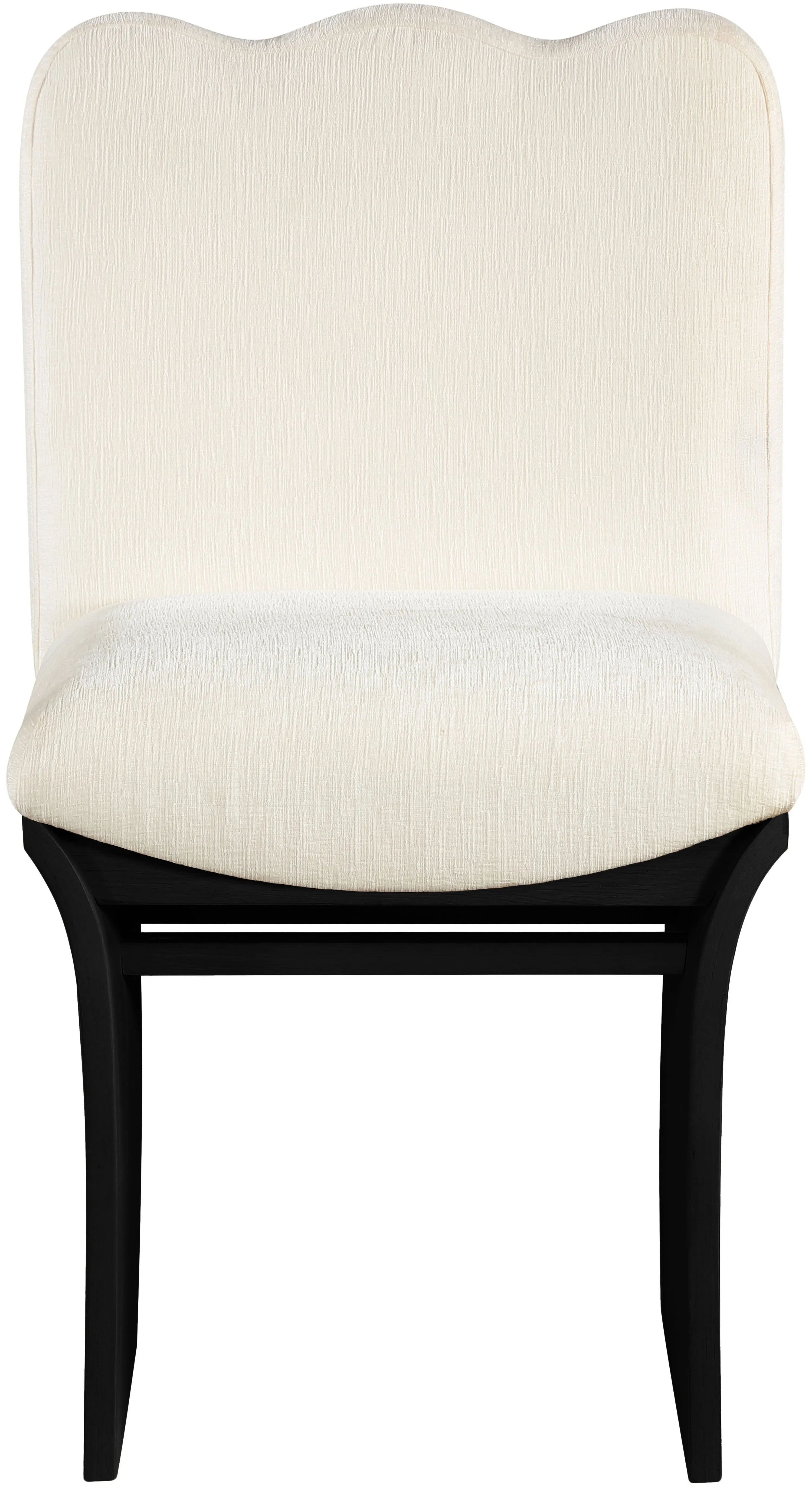 Shaw Cream Upholstered Dining Chair With Black Base-4