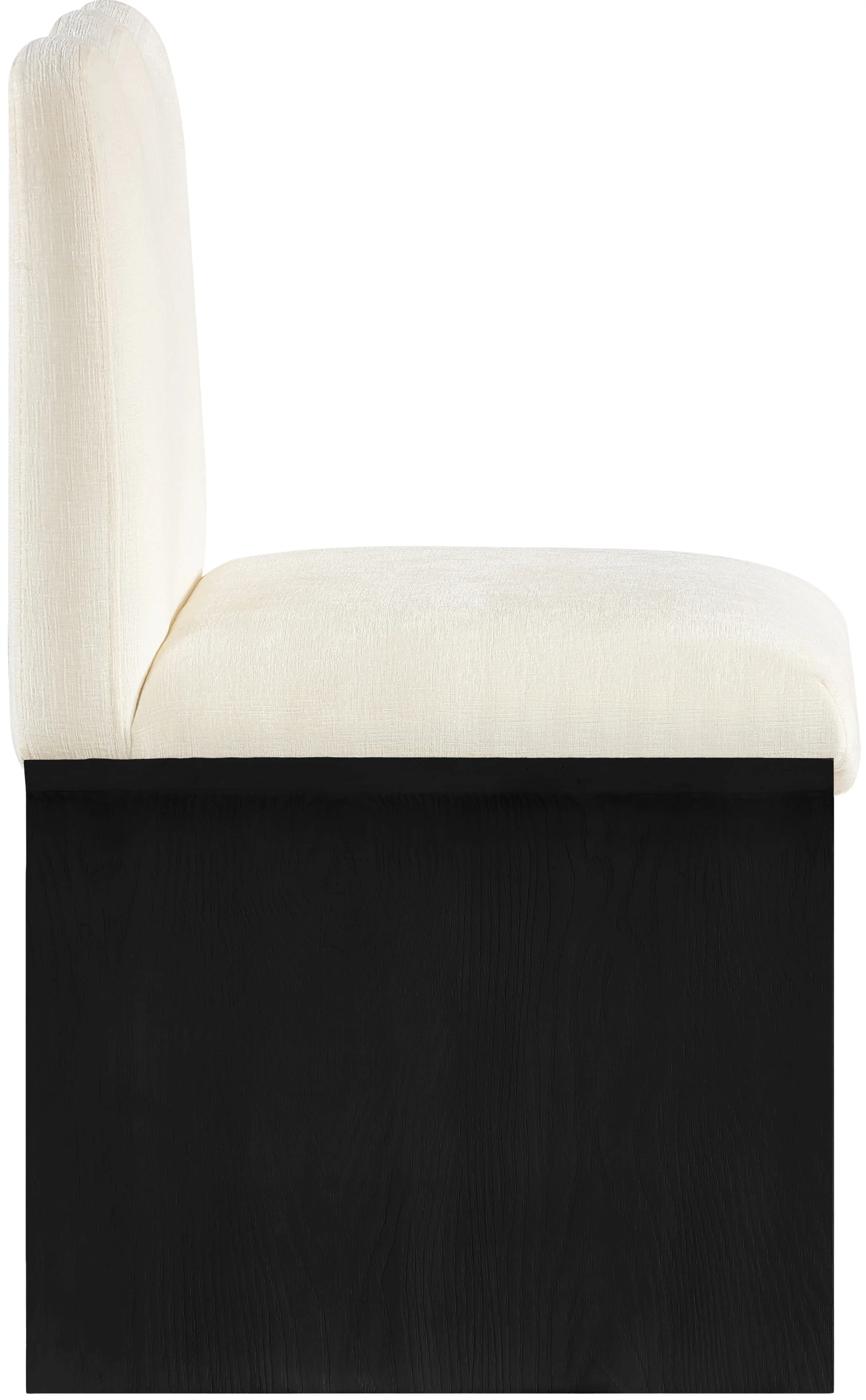 Shaw Cream Upholstered Dining Chair With Black Base-5