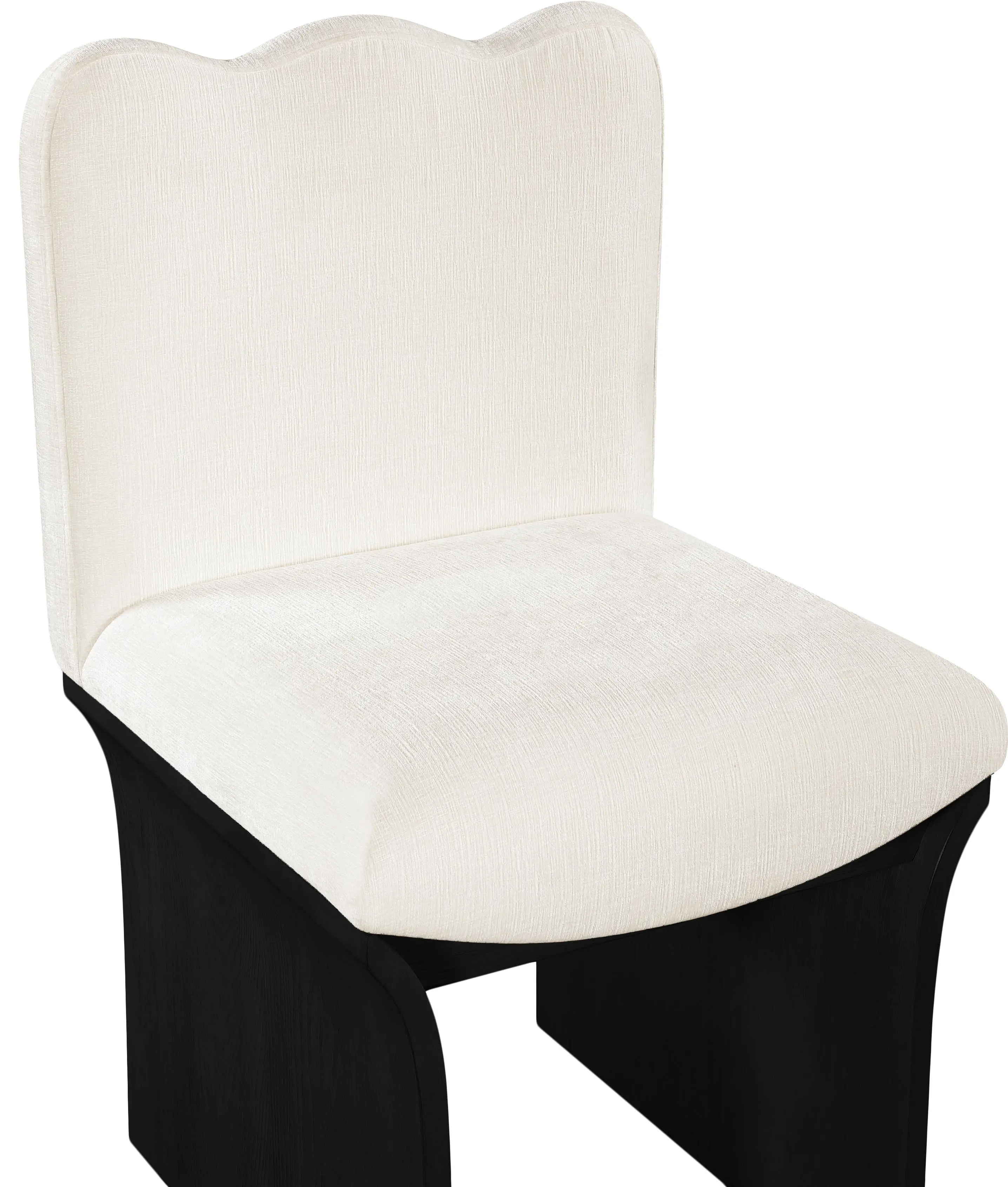 Shaw Cream Upholstered Dining Chair With Black Base-7