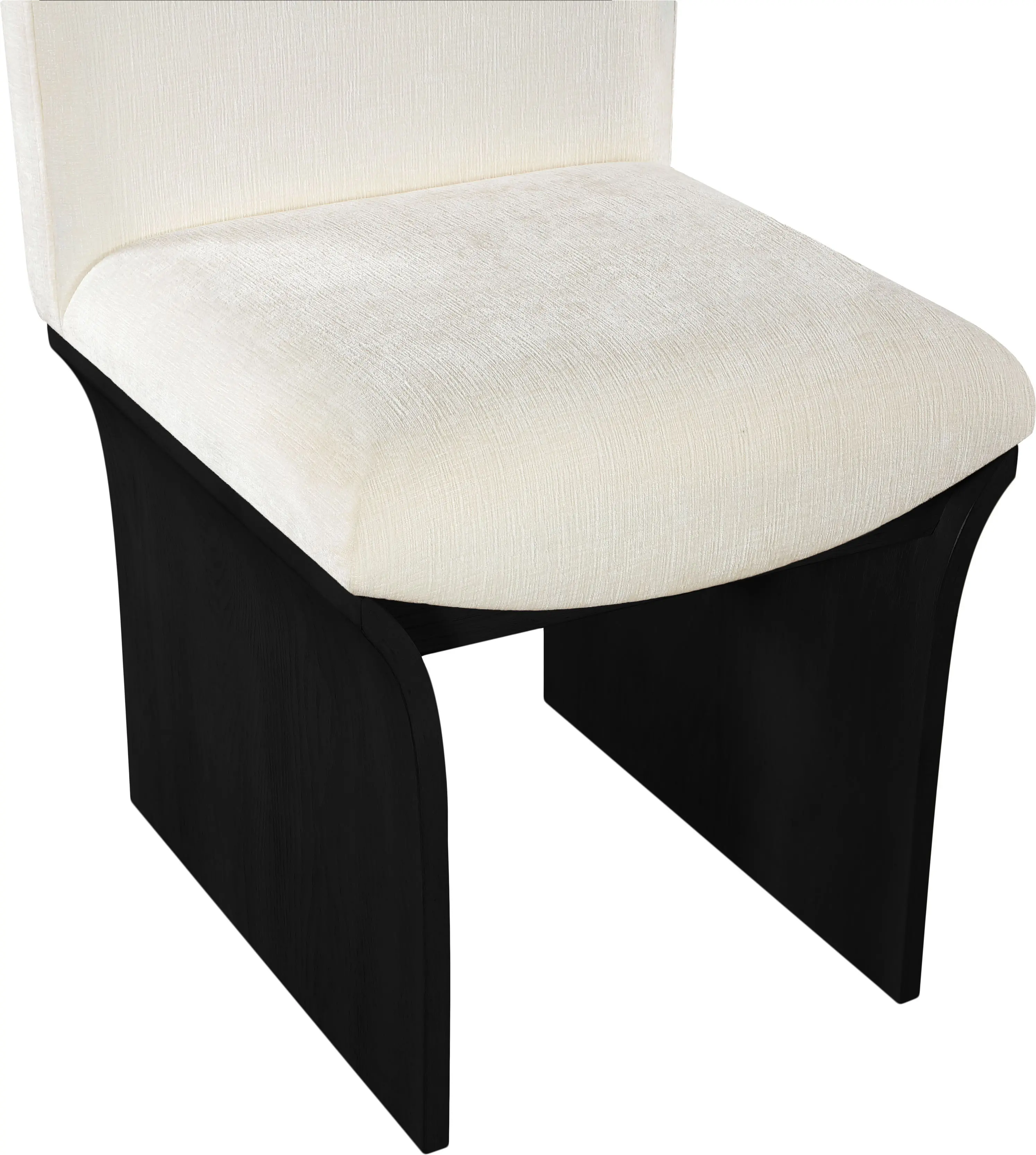 Shaw Cream Upholstered Dining Chair With Black Base-8