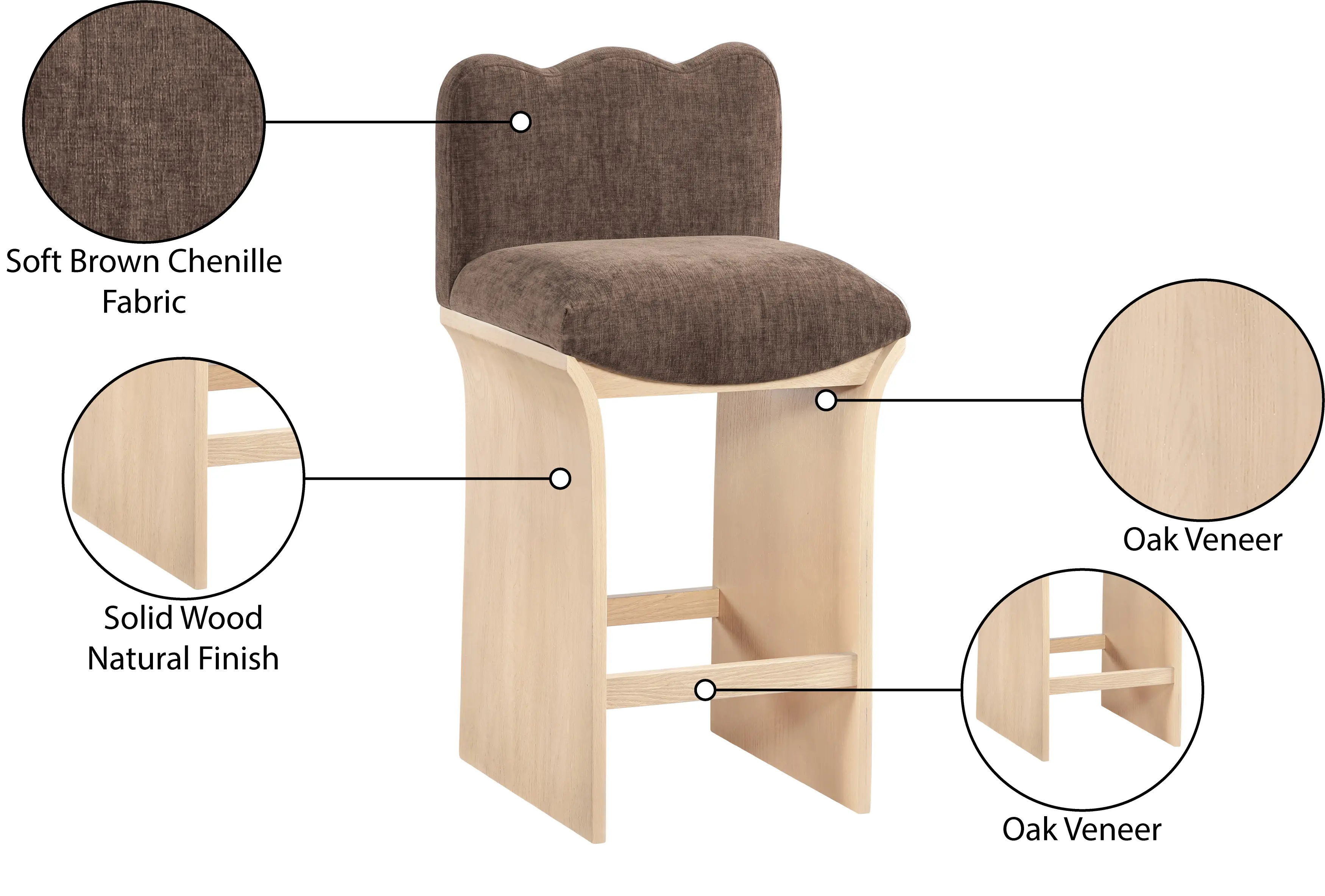 Shaw Brown Upholstered Counter Stool-9