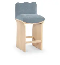 Shaw Light Blue Upholstered Counter Stool