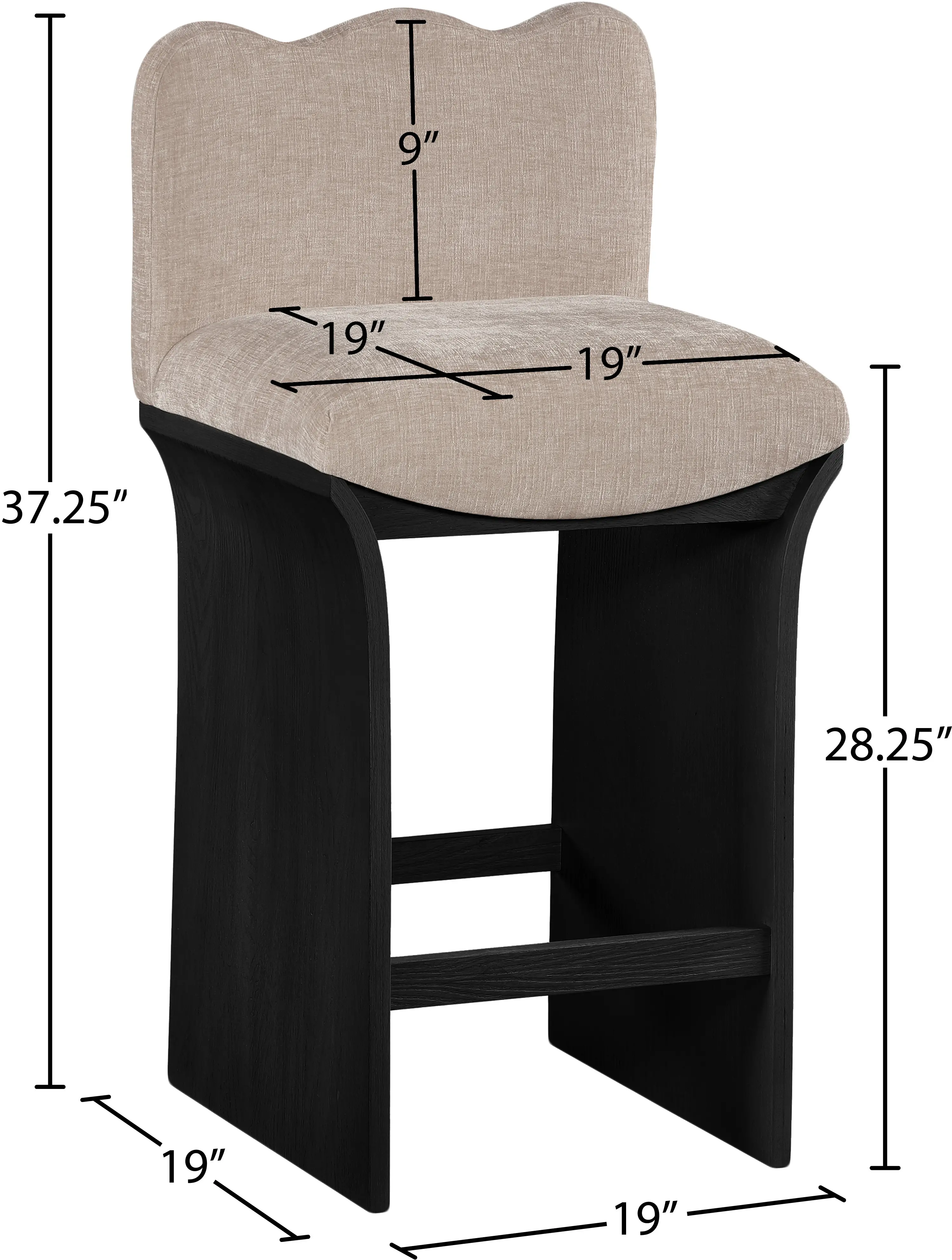 Shaw Beige Upholstered Counter Stool-3