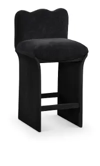 Shaw Black Upholstered Counter Stool