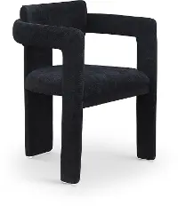 Brenda Black Chenille Upholstered Dining Chair, Set of 2